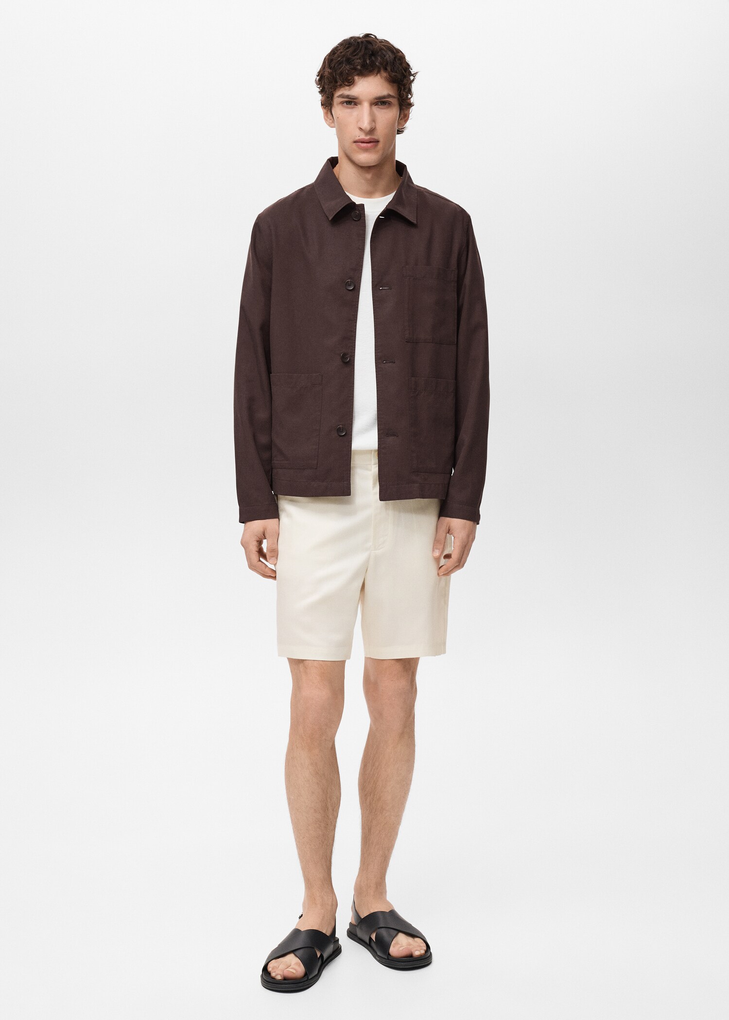 Straight fluid bermuda shorts - General plane