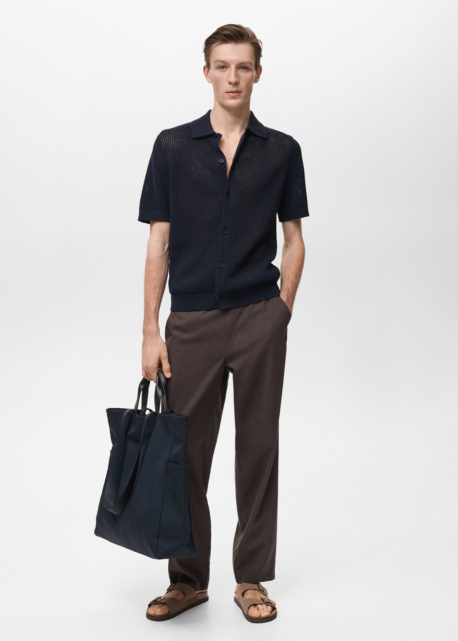 Chemise coton maille ajourée - Plan général