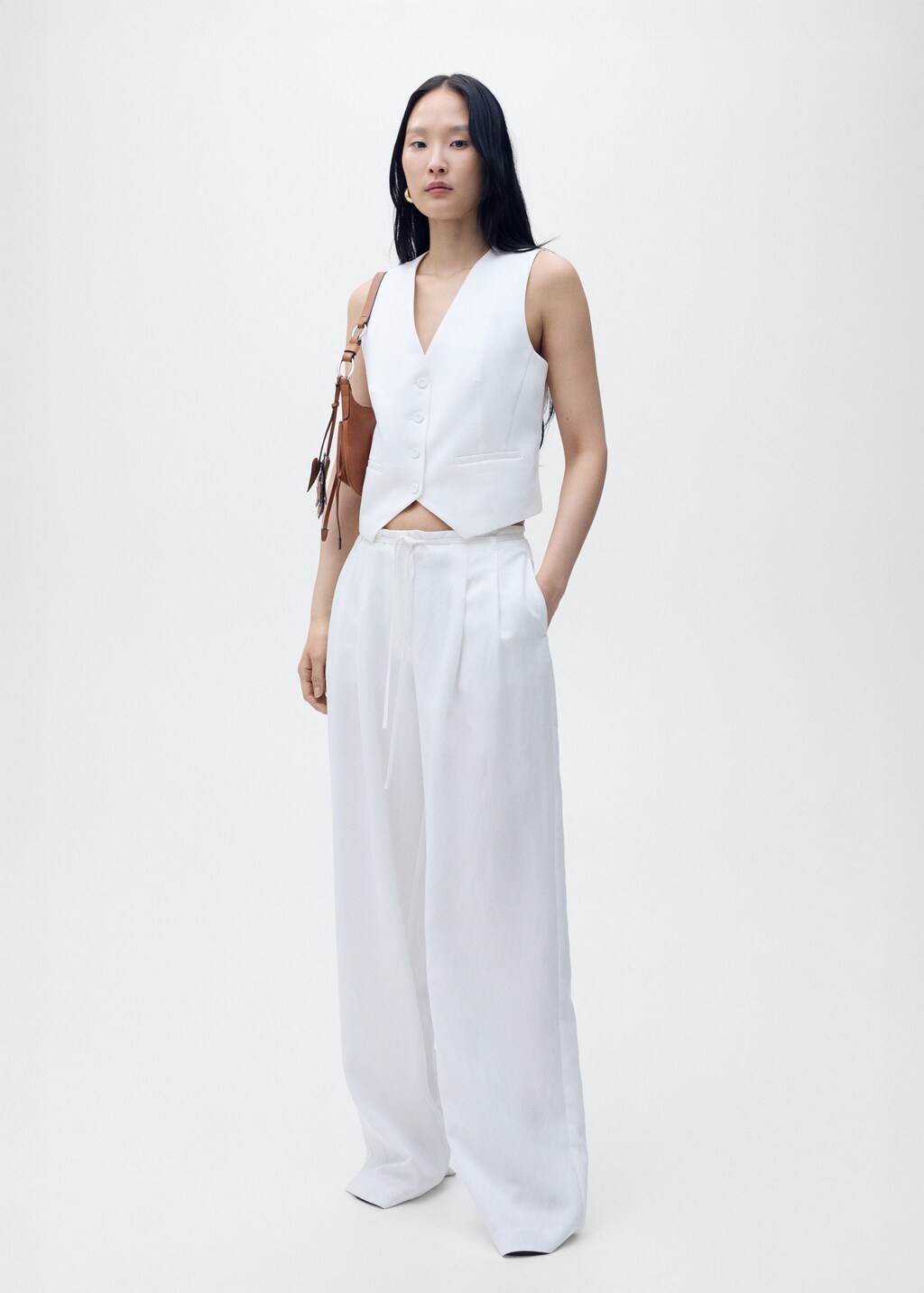 Straight lyocell suit vest - image 2