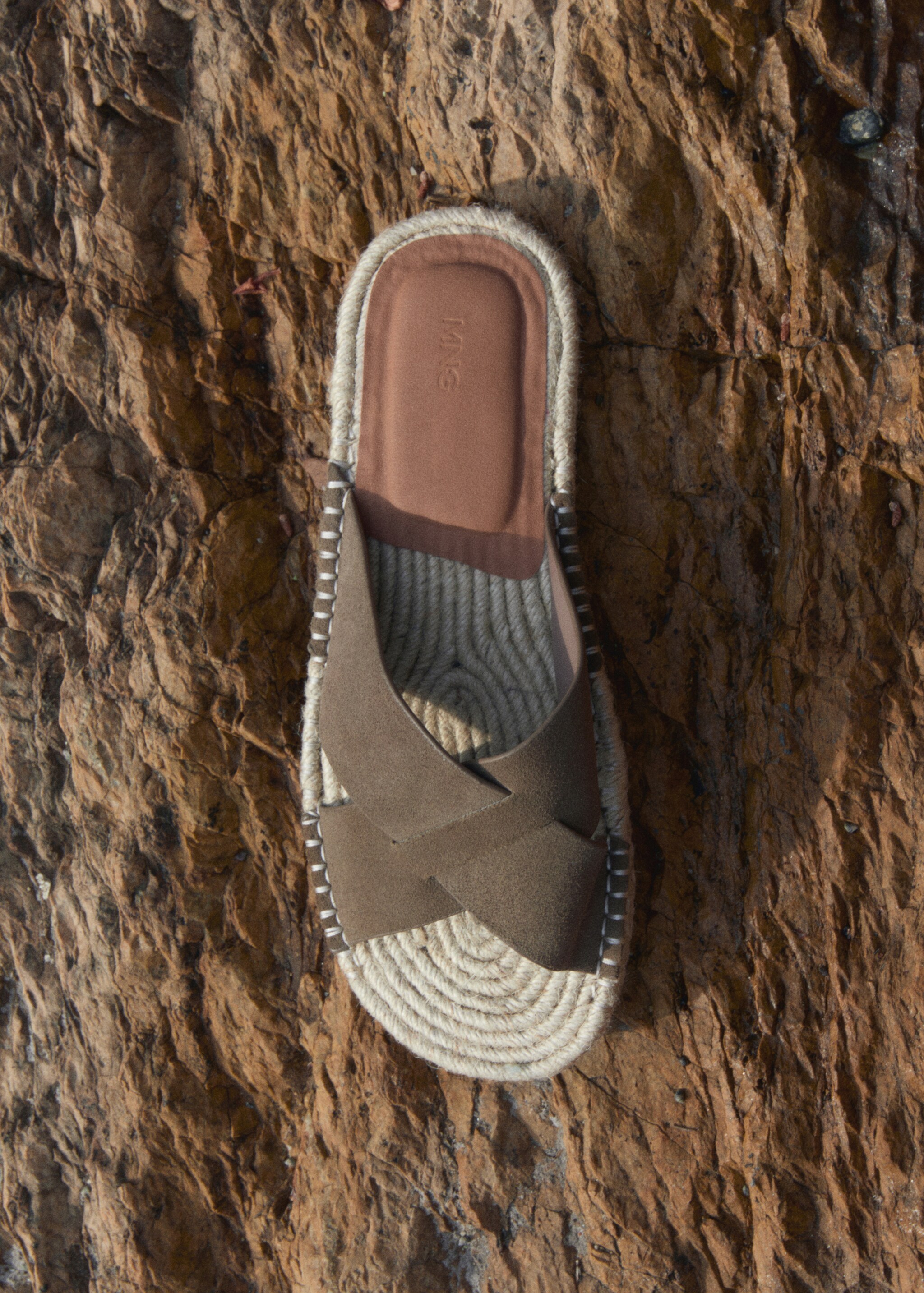 Nappa leather sandals with crossed strap - General plane