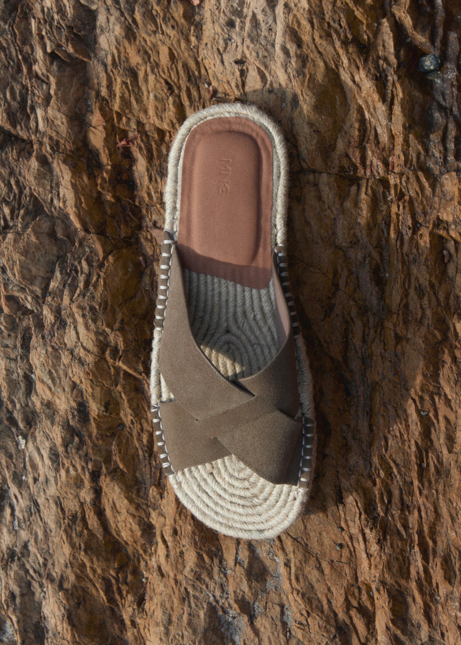 Nappa leather sandals with crossed strap - General plane