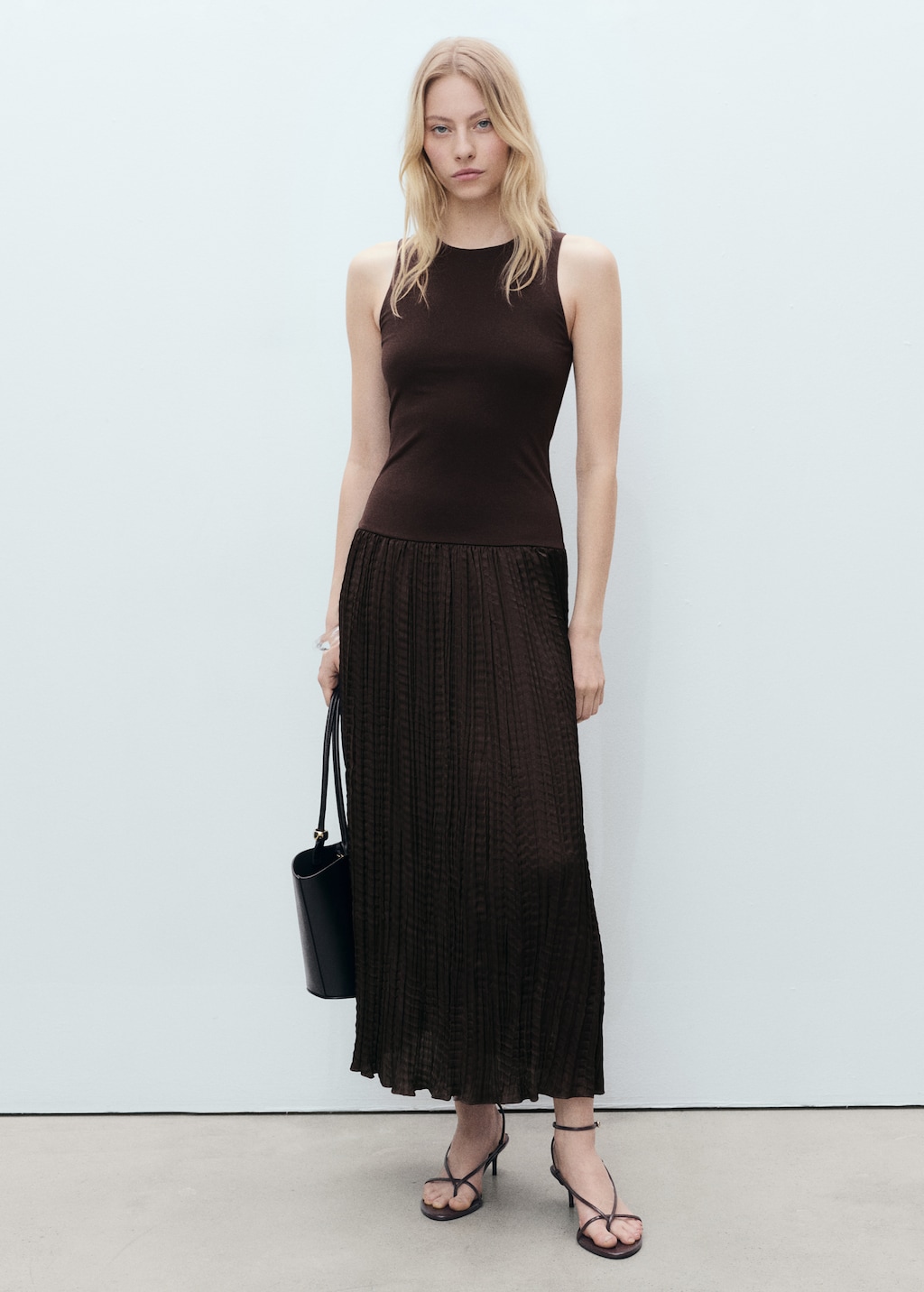 Mango Combined-fabric long dress thumbnail