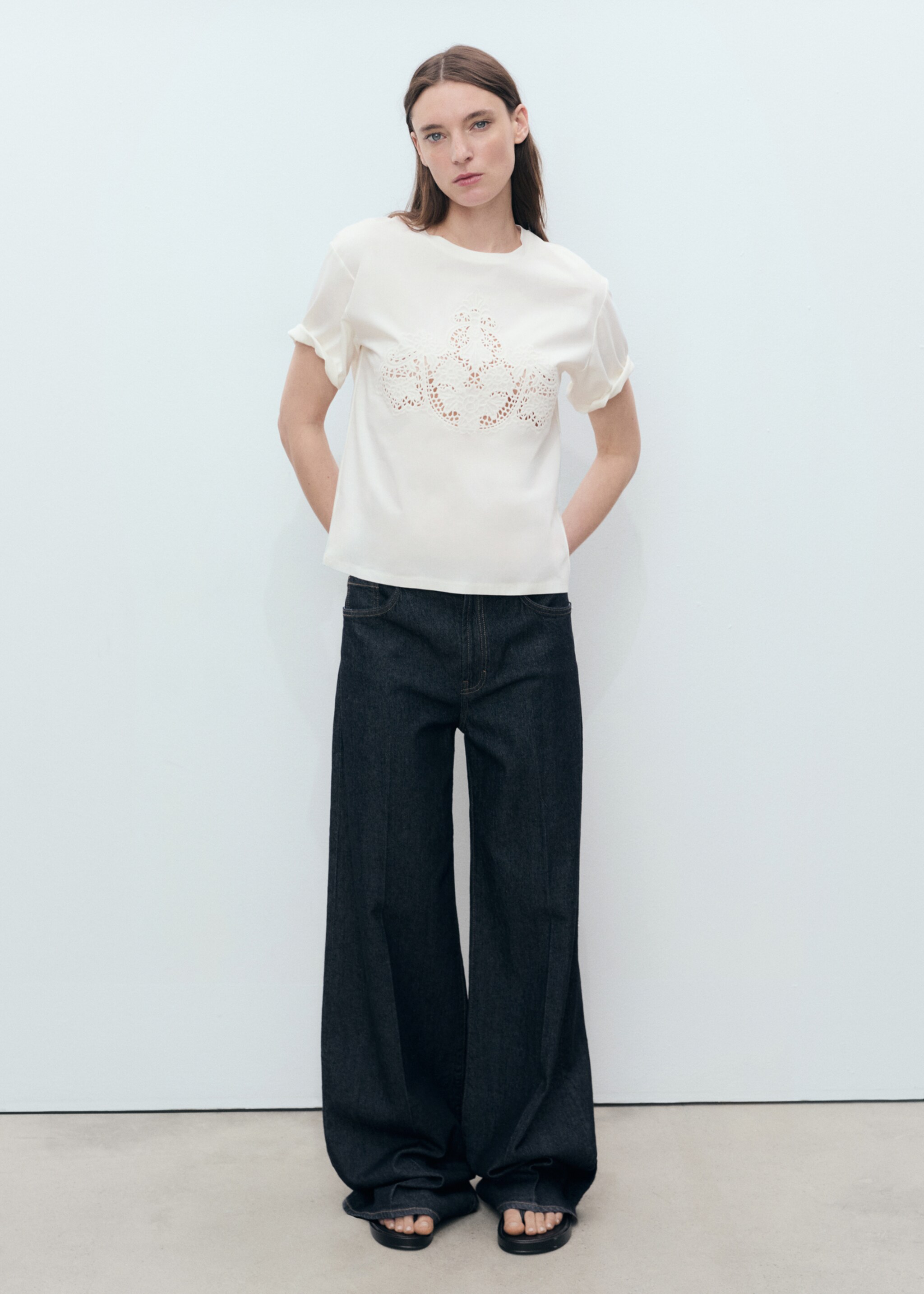 Embroidered cotton T-shirt - General plane