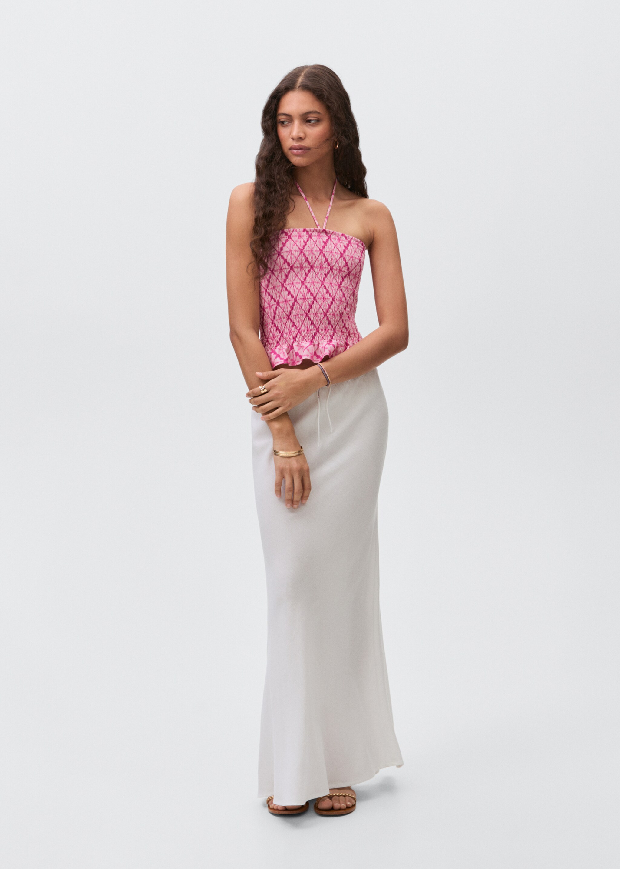 Ruffle printed top - General plane