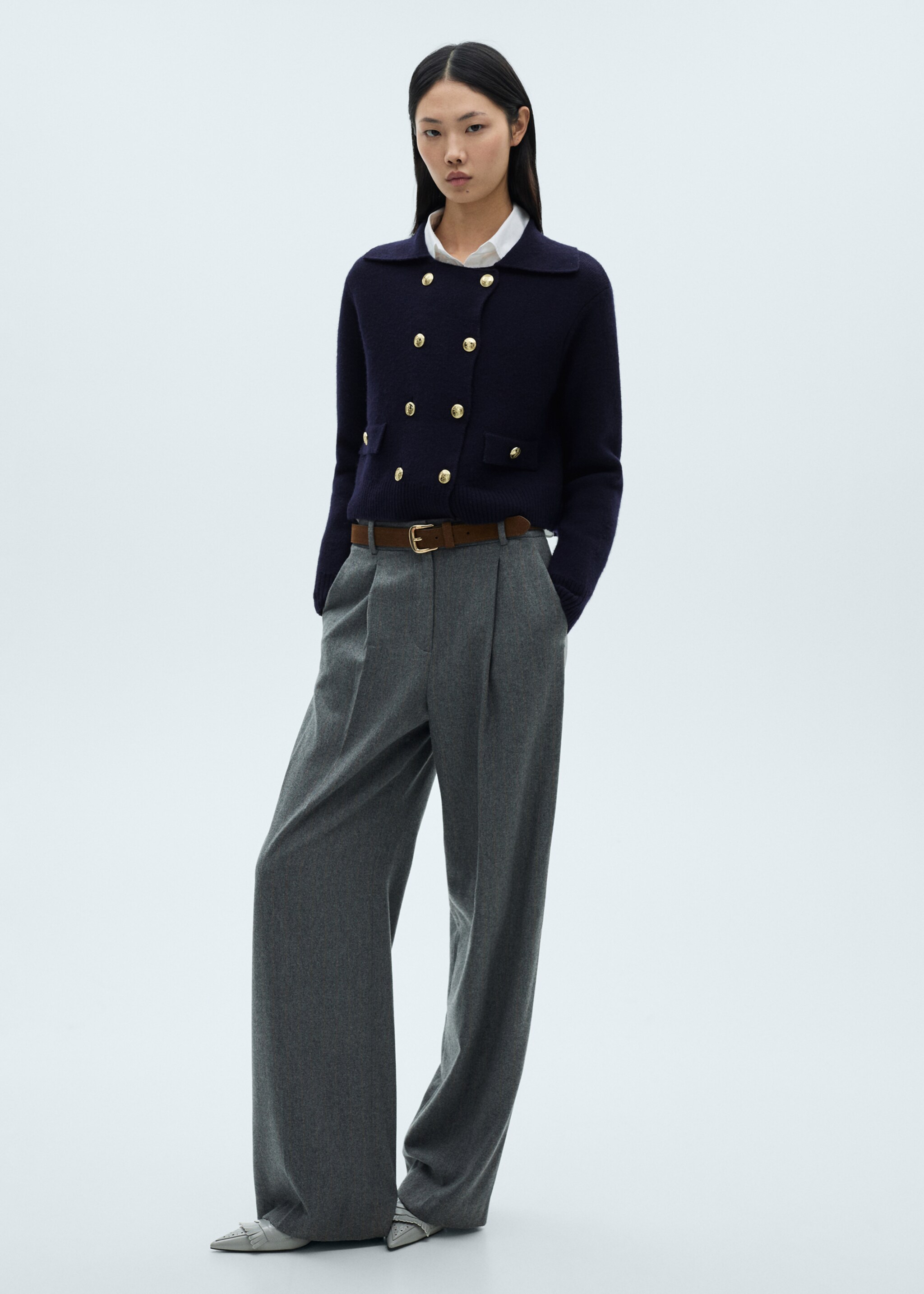 Double-breasted wool jacket - General plane