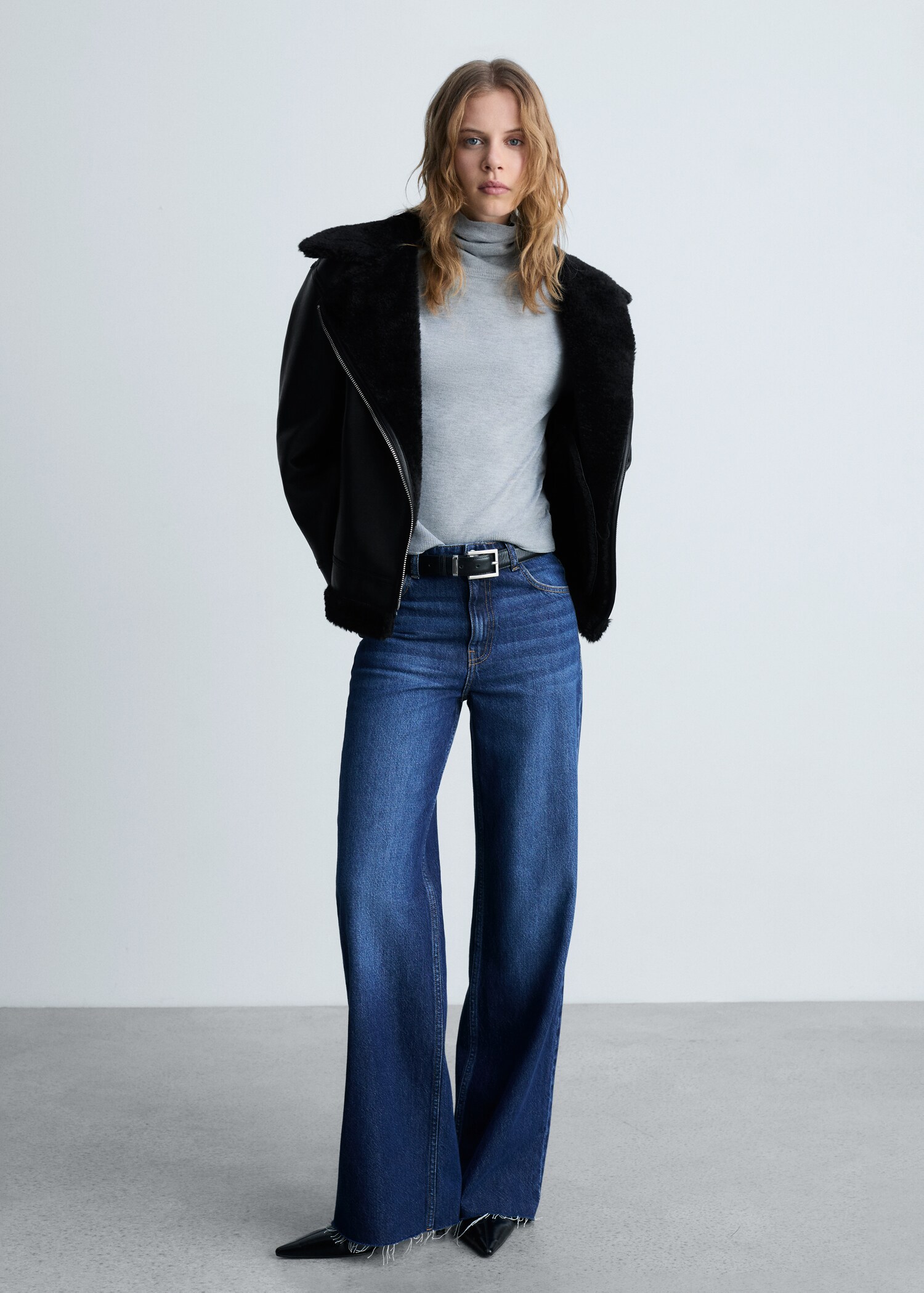 Jacket with shearling-effect lining - General plane