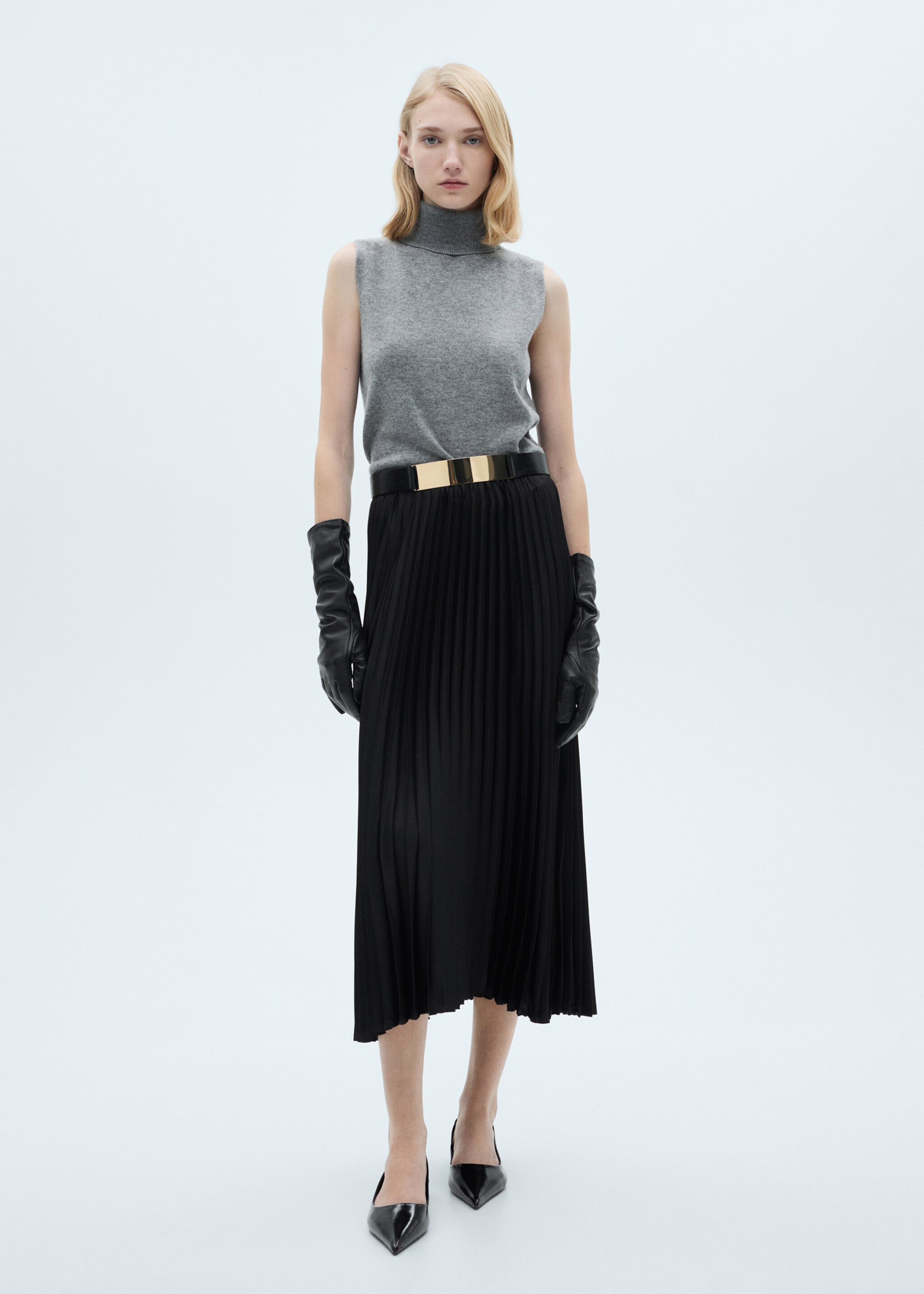 Straight pleated skirt - General plane