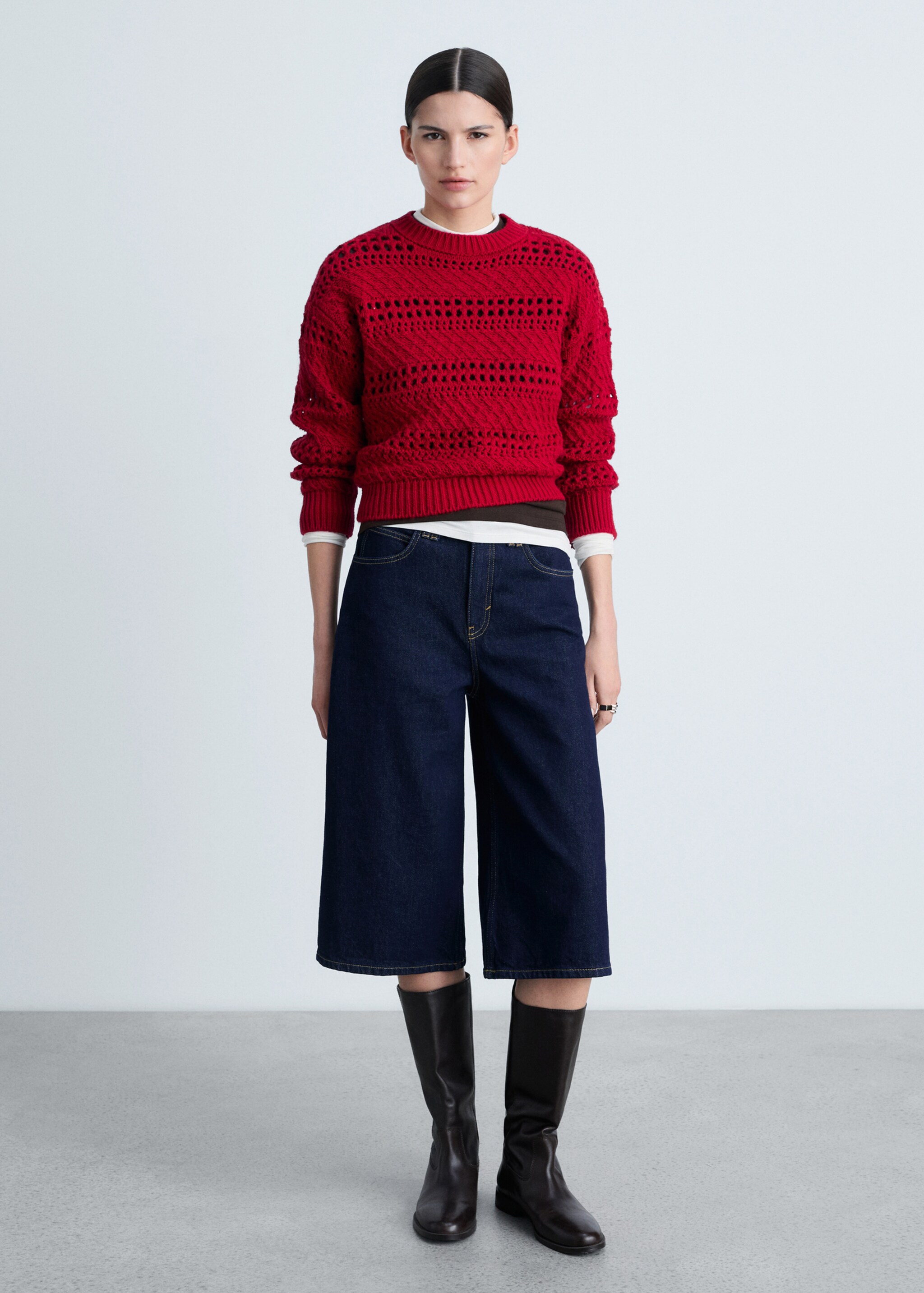 Pull en maille ajourée - Plan général