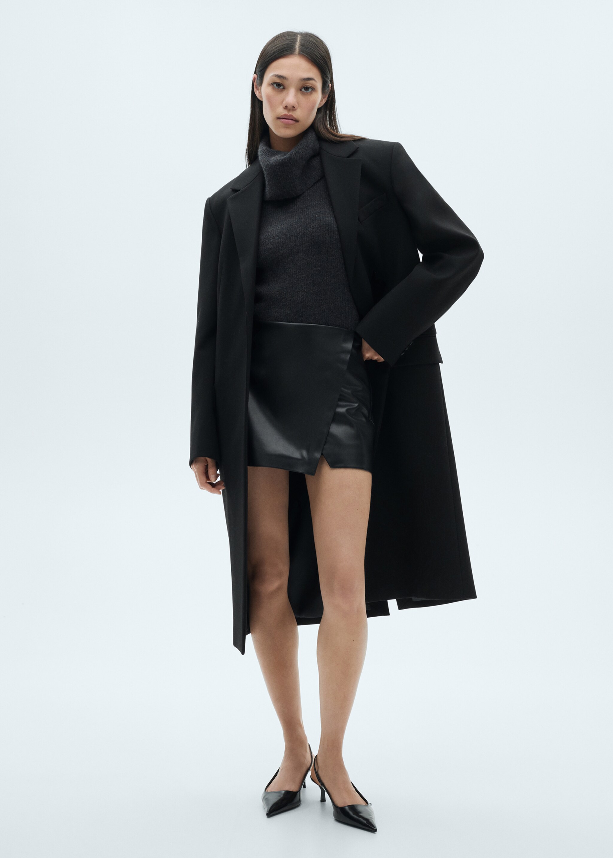 Leather-effect culottes - General plane
