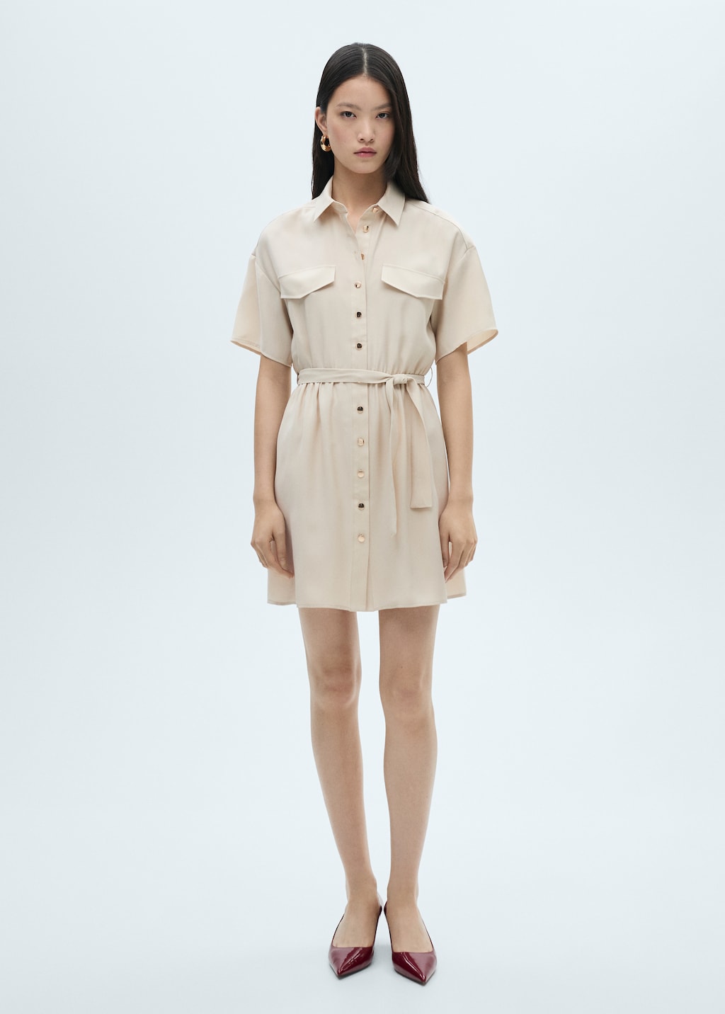 Belt shirt dress