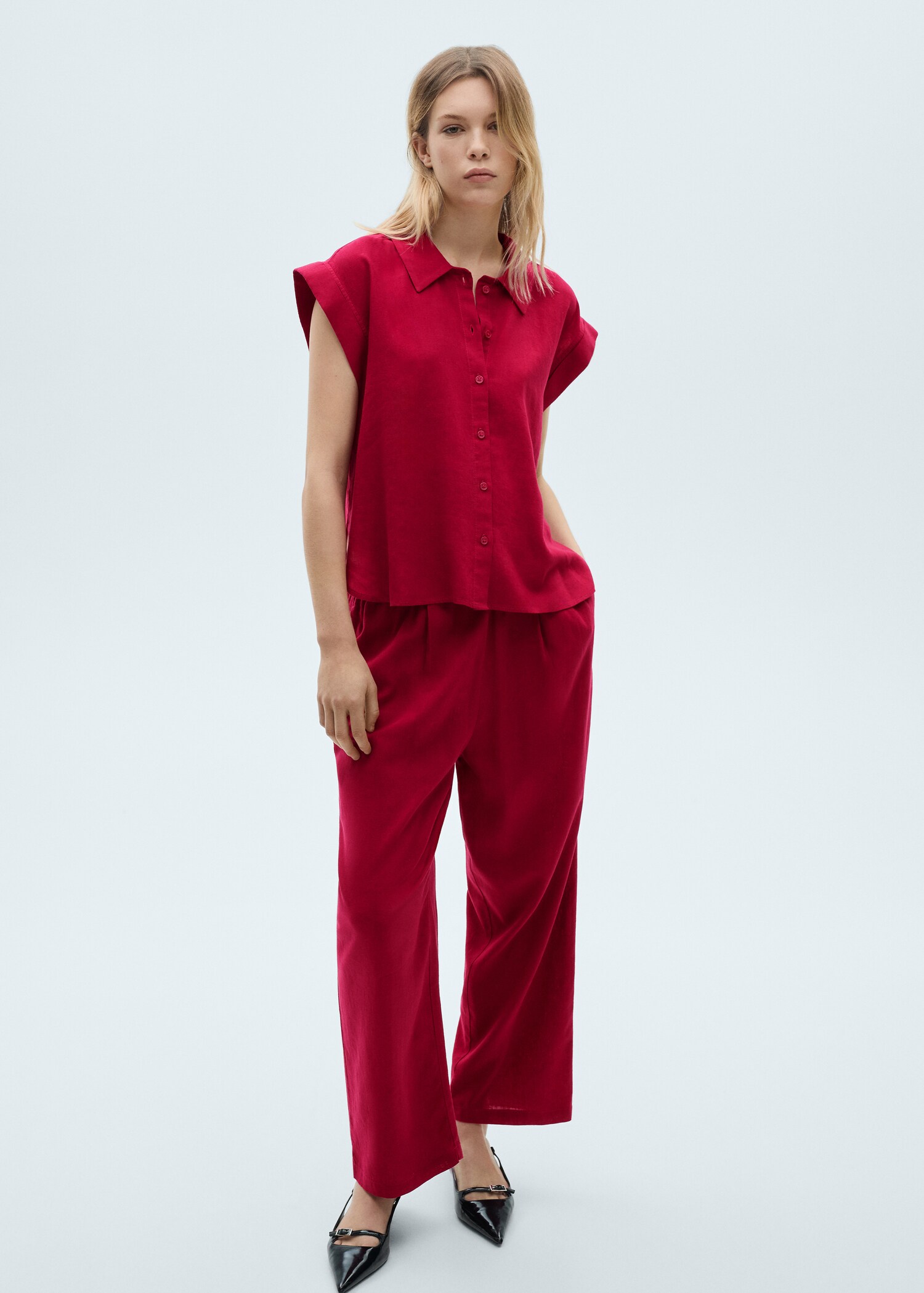 Flowing linen blouse women mango philippines