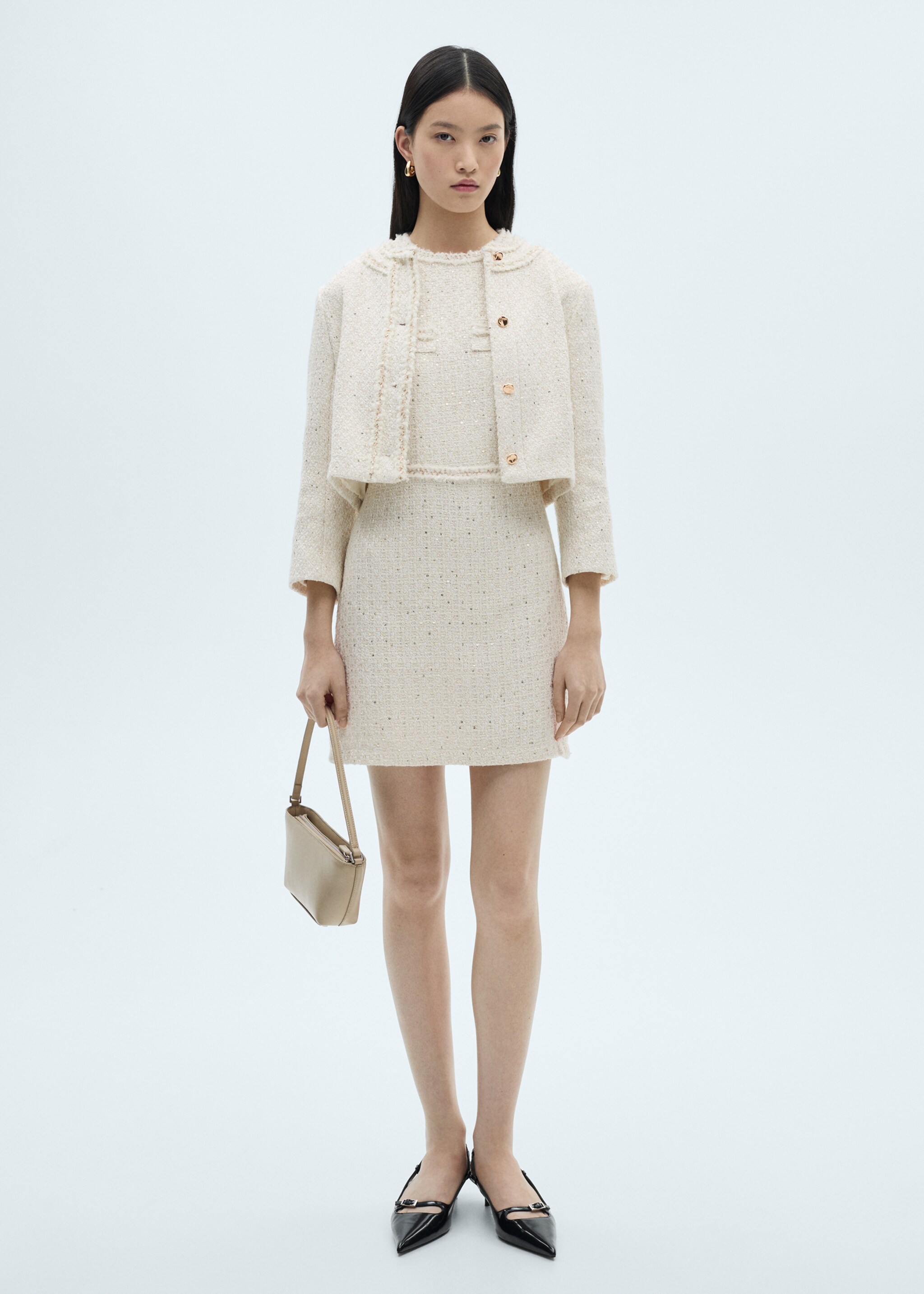 Tweed jacket with jewel buttons - General plane