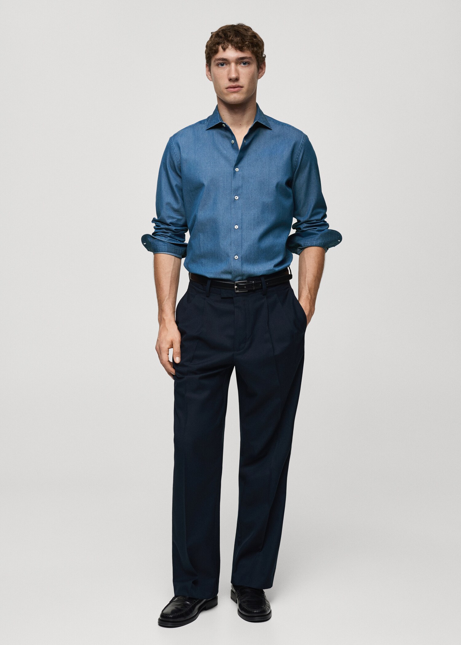 100% cotton chambray shirt - General plane