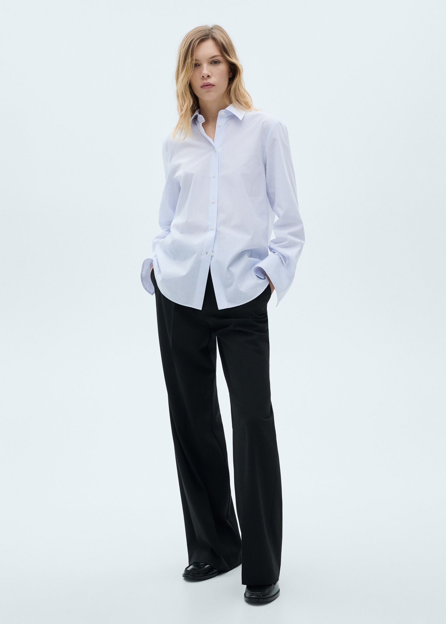 Regular cotton lyocell-blend shirt - General plane