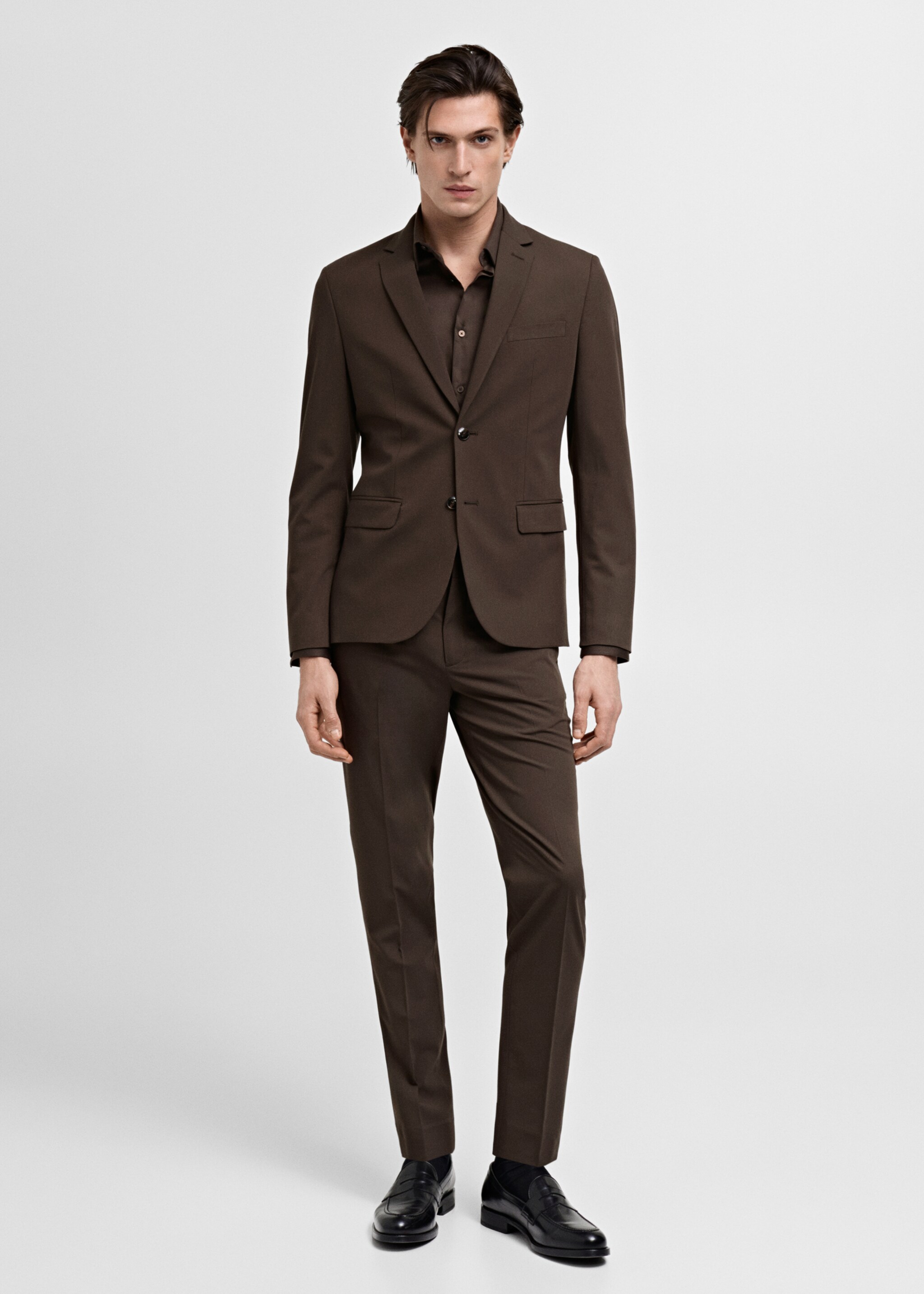 Super slim fit cotton stretch suit shirt - General plane
