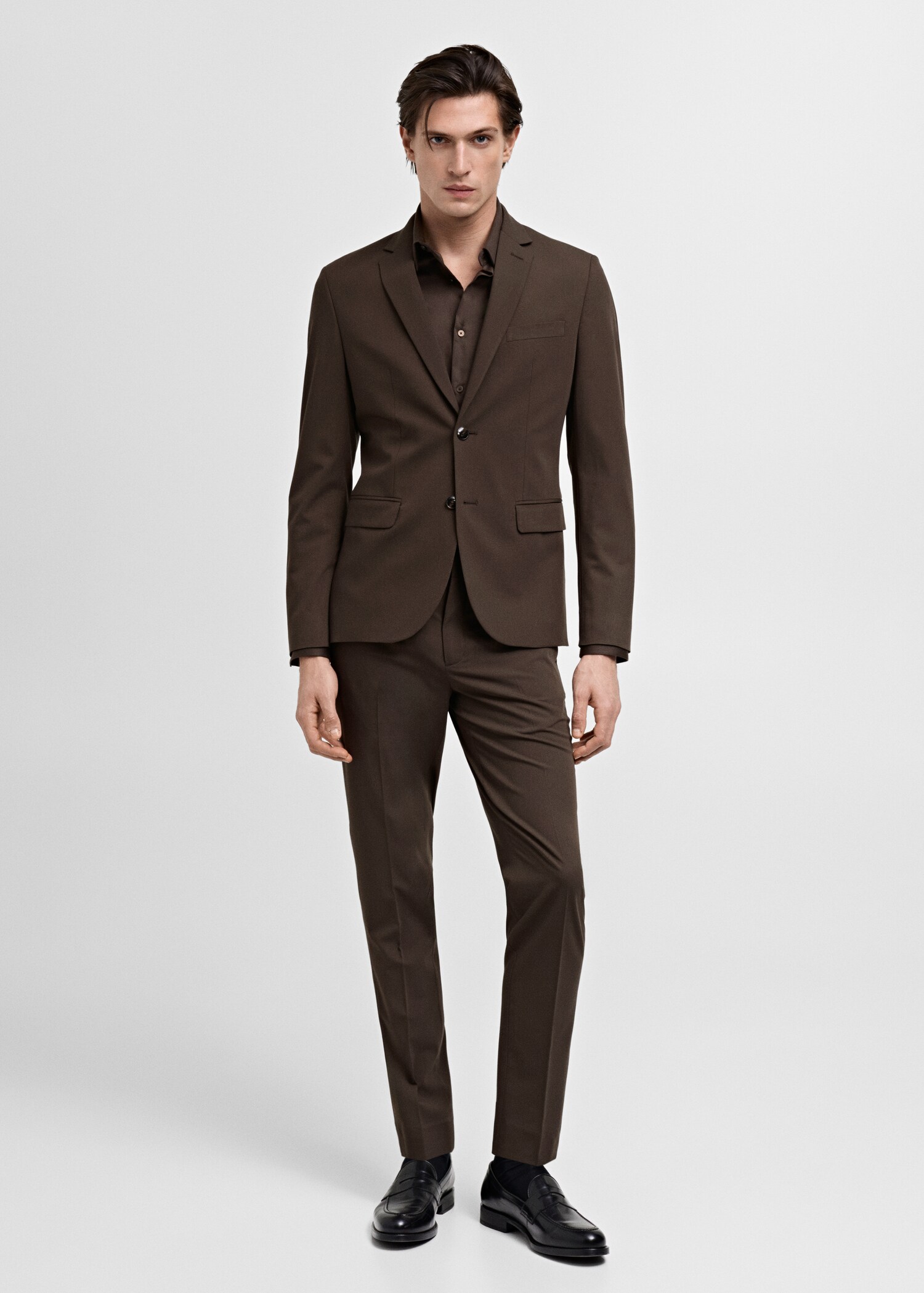 Chemise costume super slim fit coton stretch - Plan général