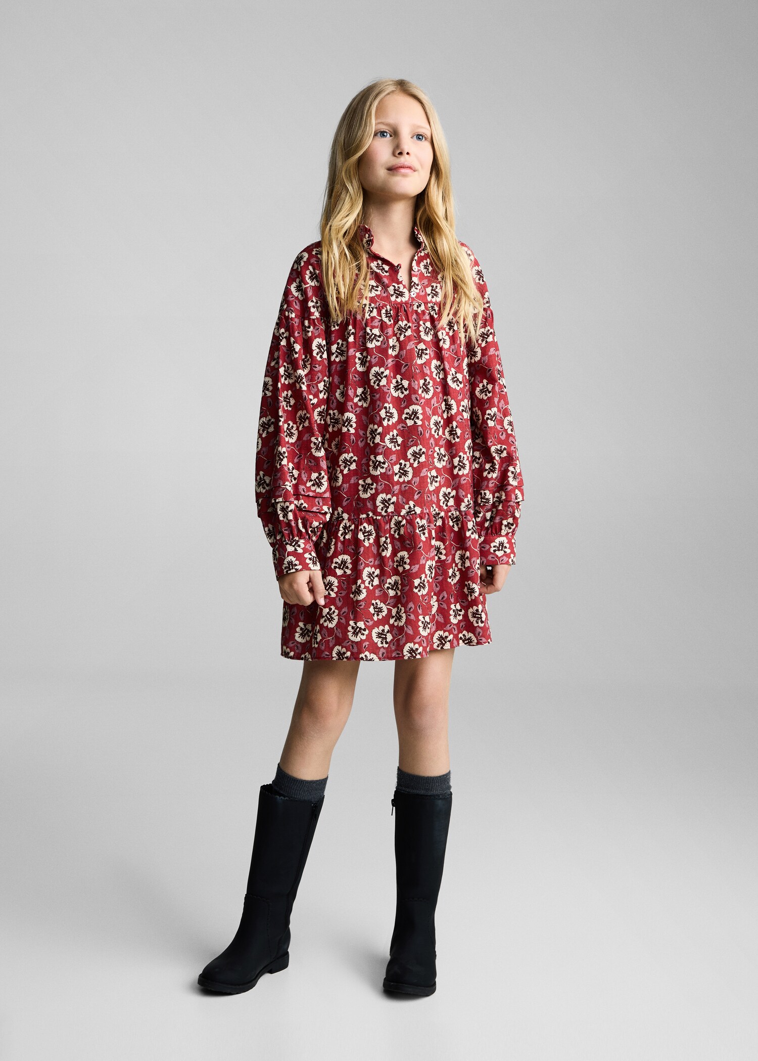 Flower print dress - General plane