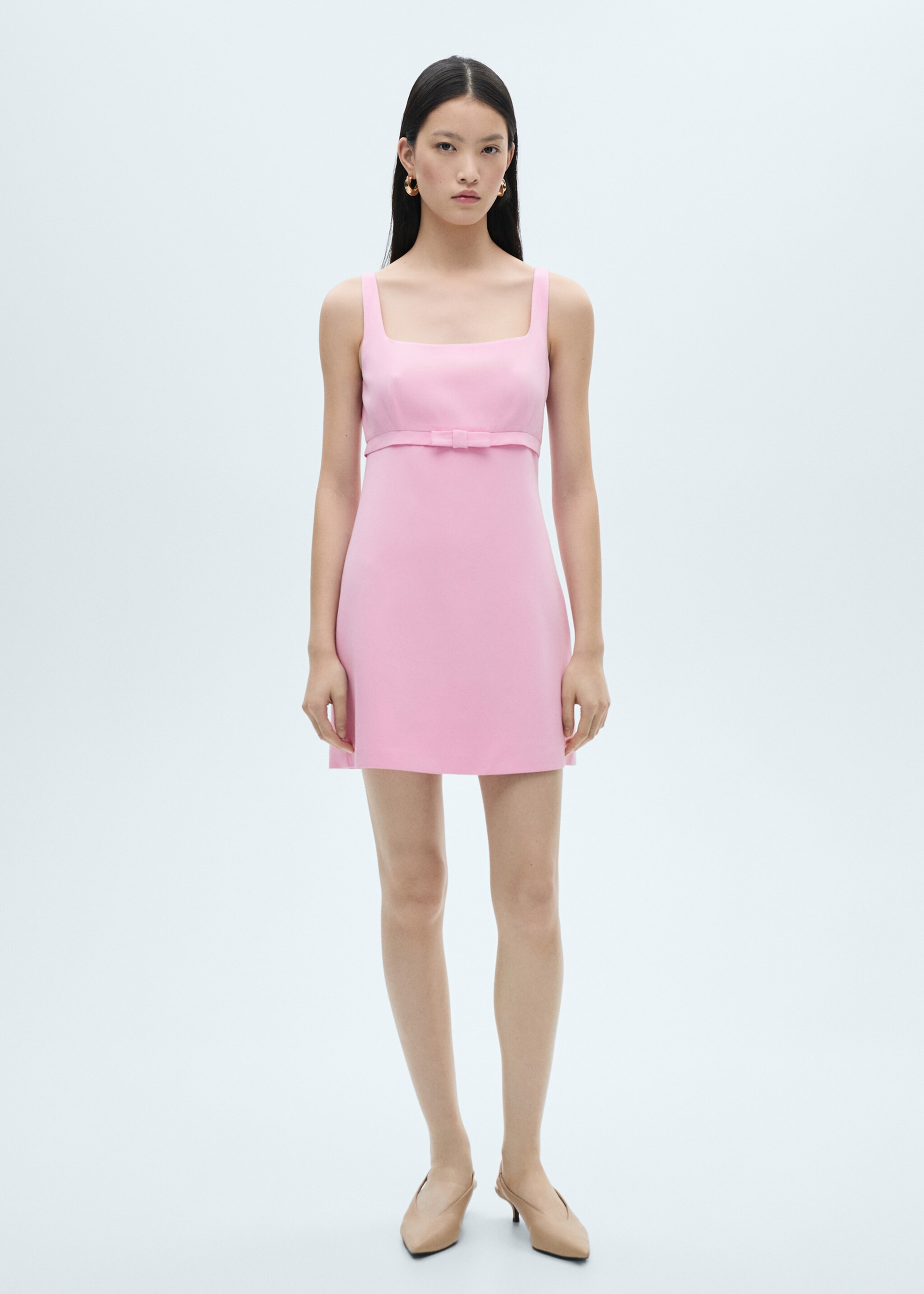 Short dress with bow detail - General plane