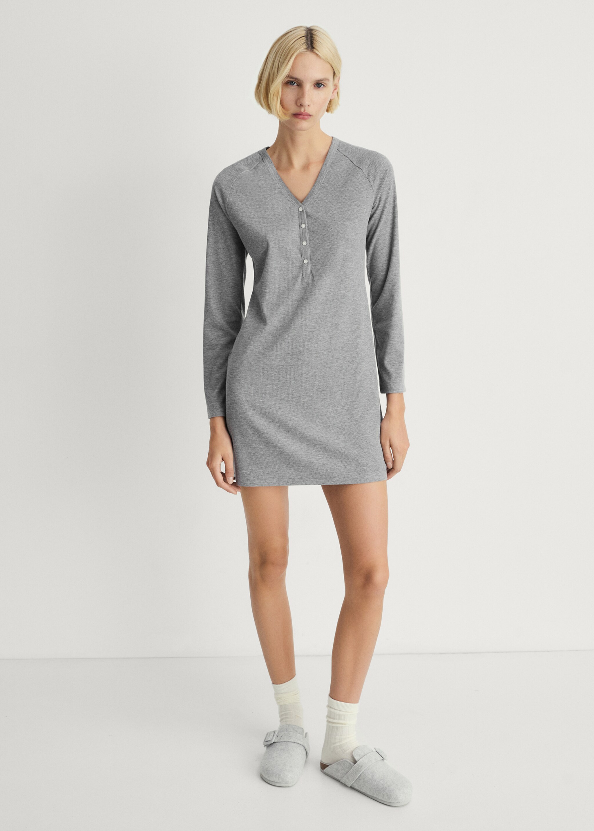 Rib-knit nightgown - General plane