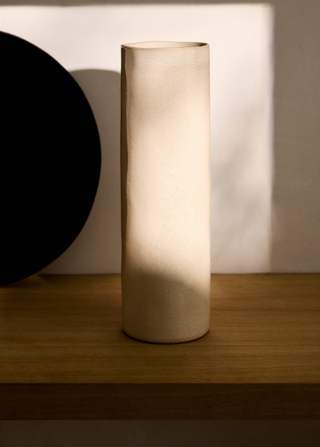 Stoneware cylindrical vase 30cm