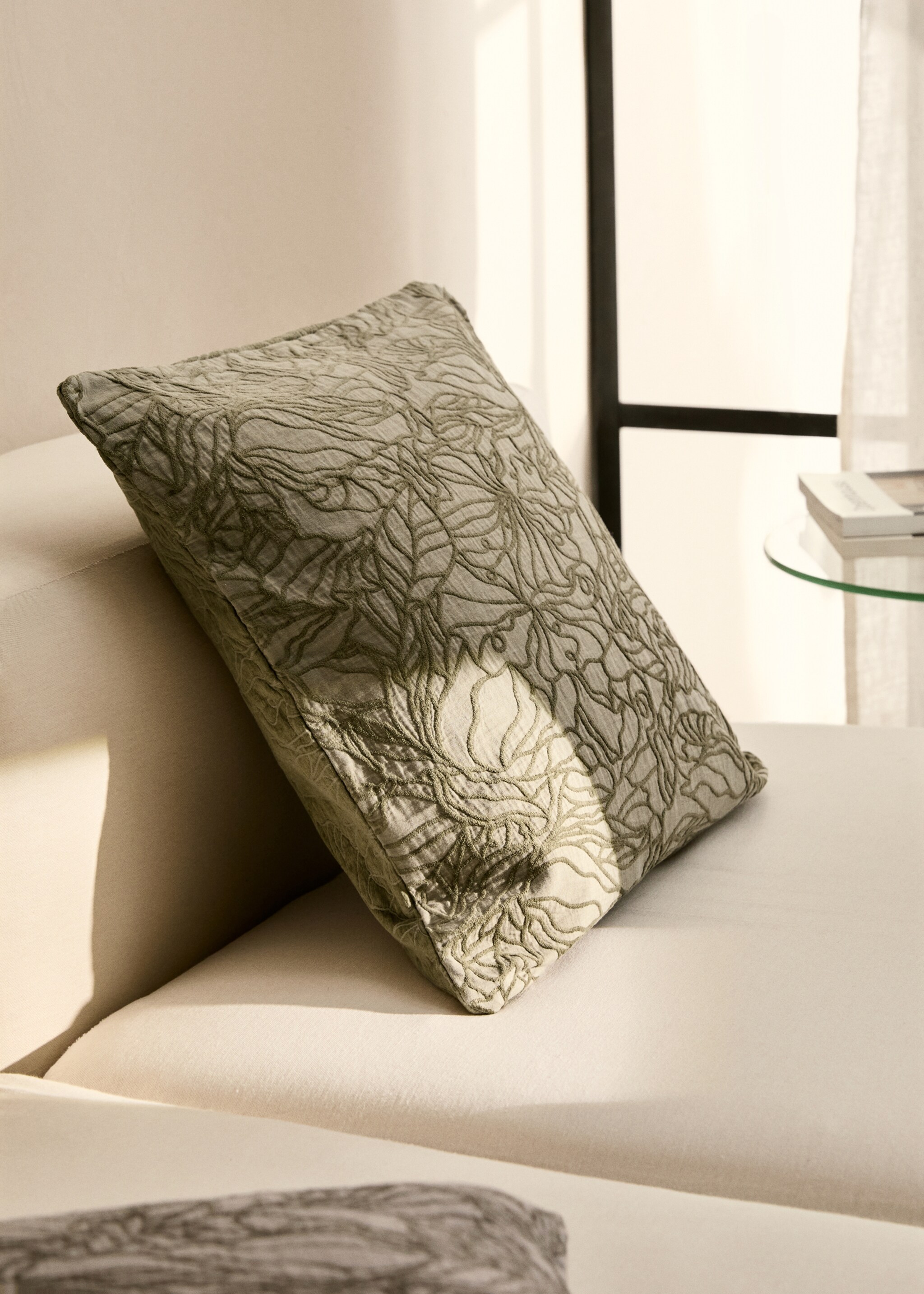 Kussenhoes van jacquard stof 50x50 cm - Overzichtstekening
