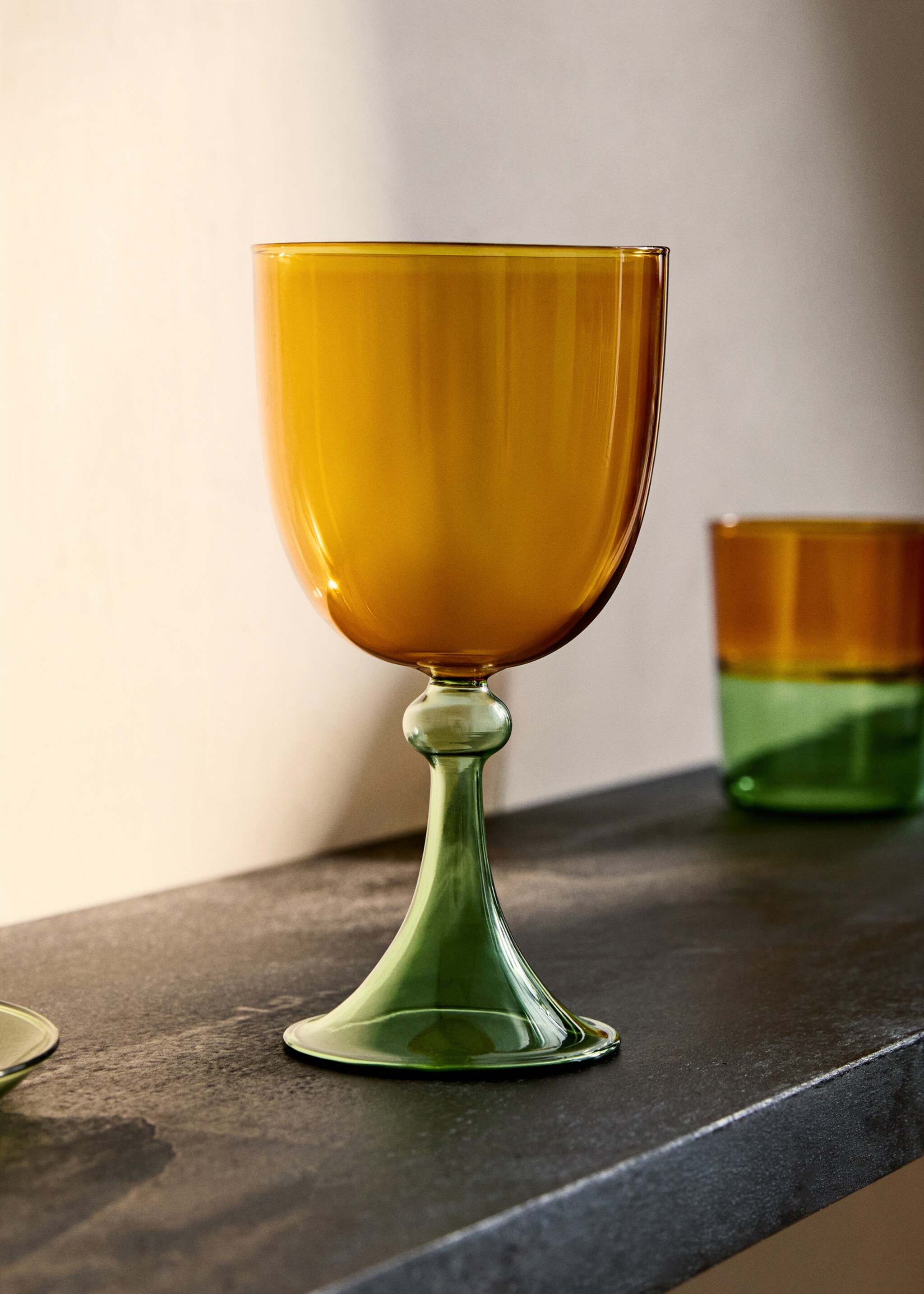 Copa borosilicato diseño bicolor - Plano general