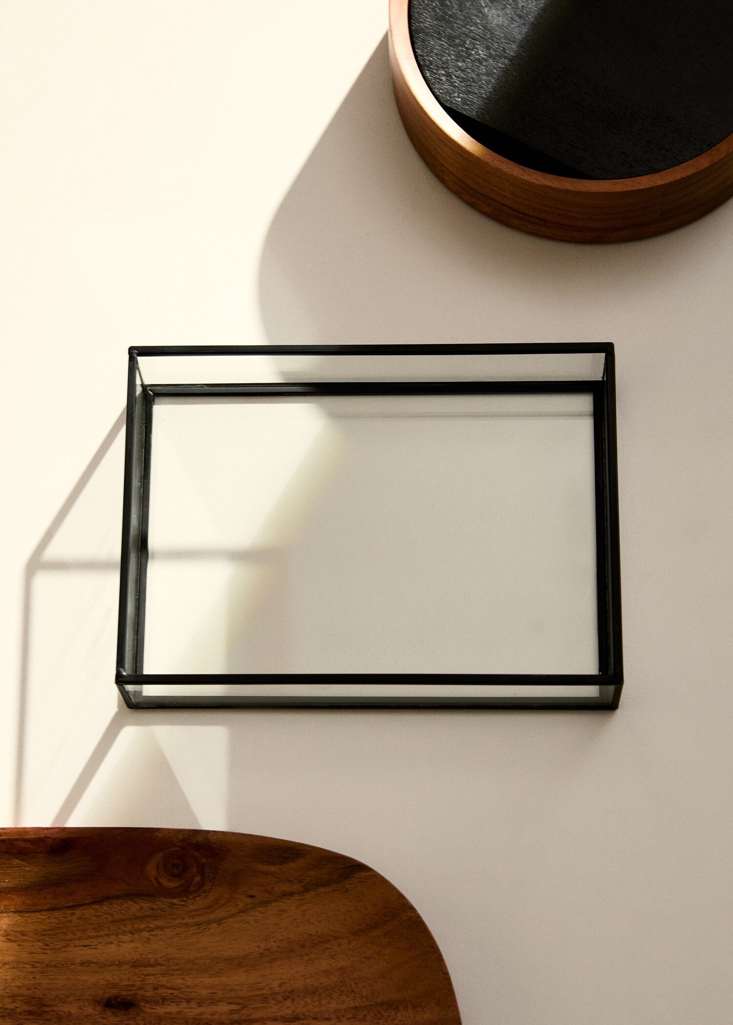 Plateau décoratif verre et métal petit - Plan général