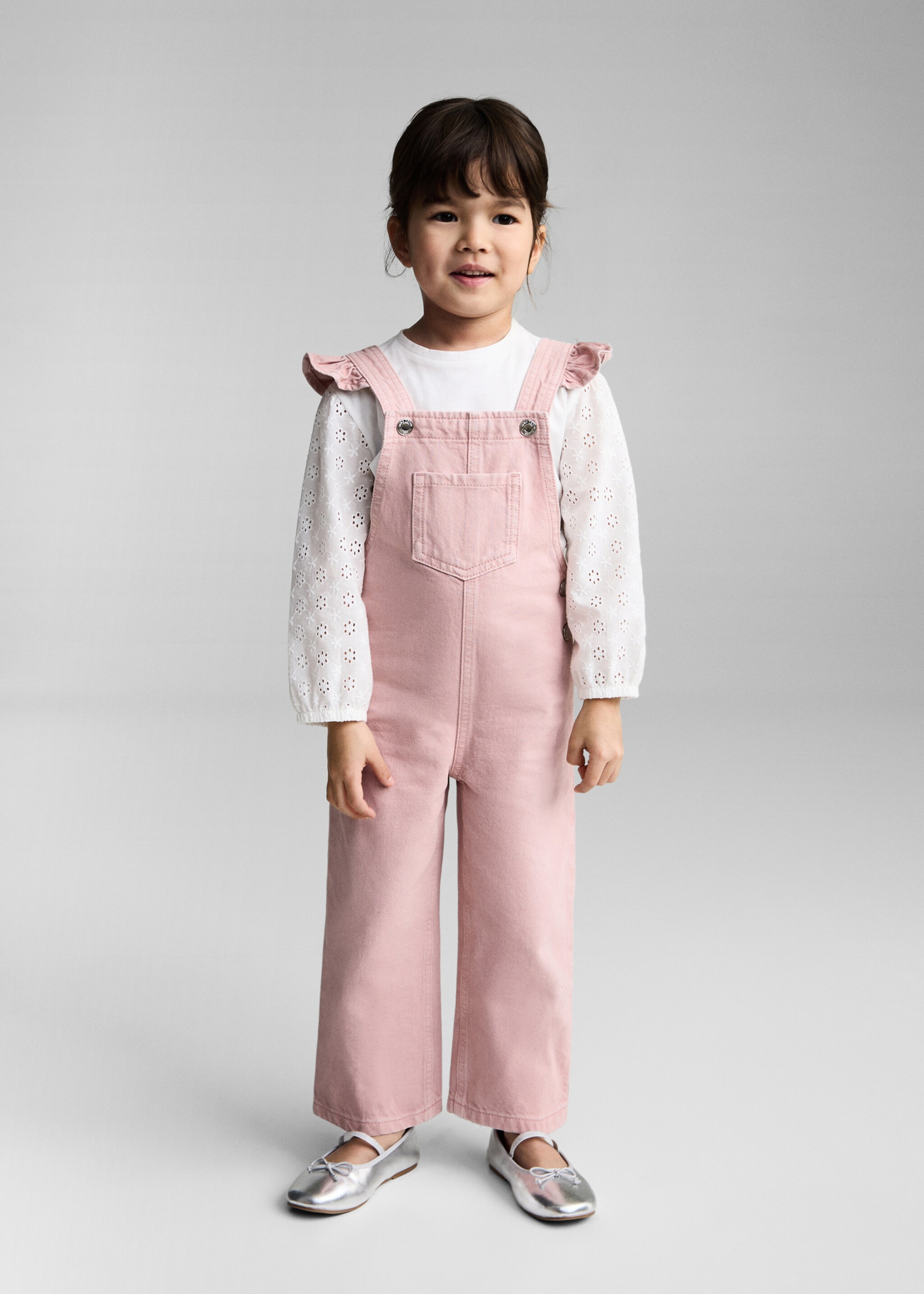 Long denim dungarees - General plane