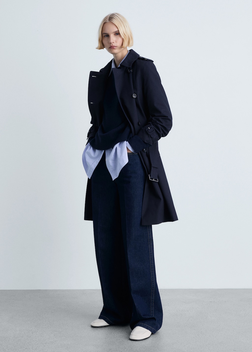 mango navy coat
