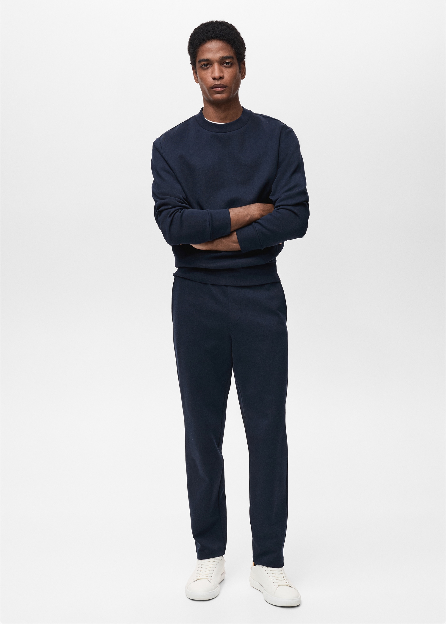 Cotton joggers with elastic waist - Men | MANGO USA