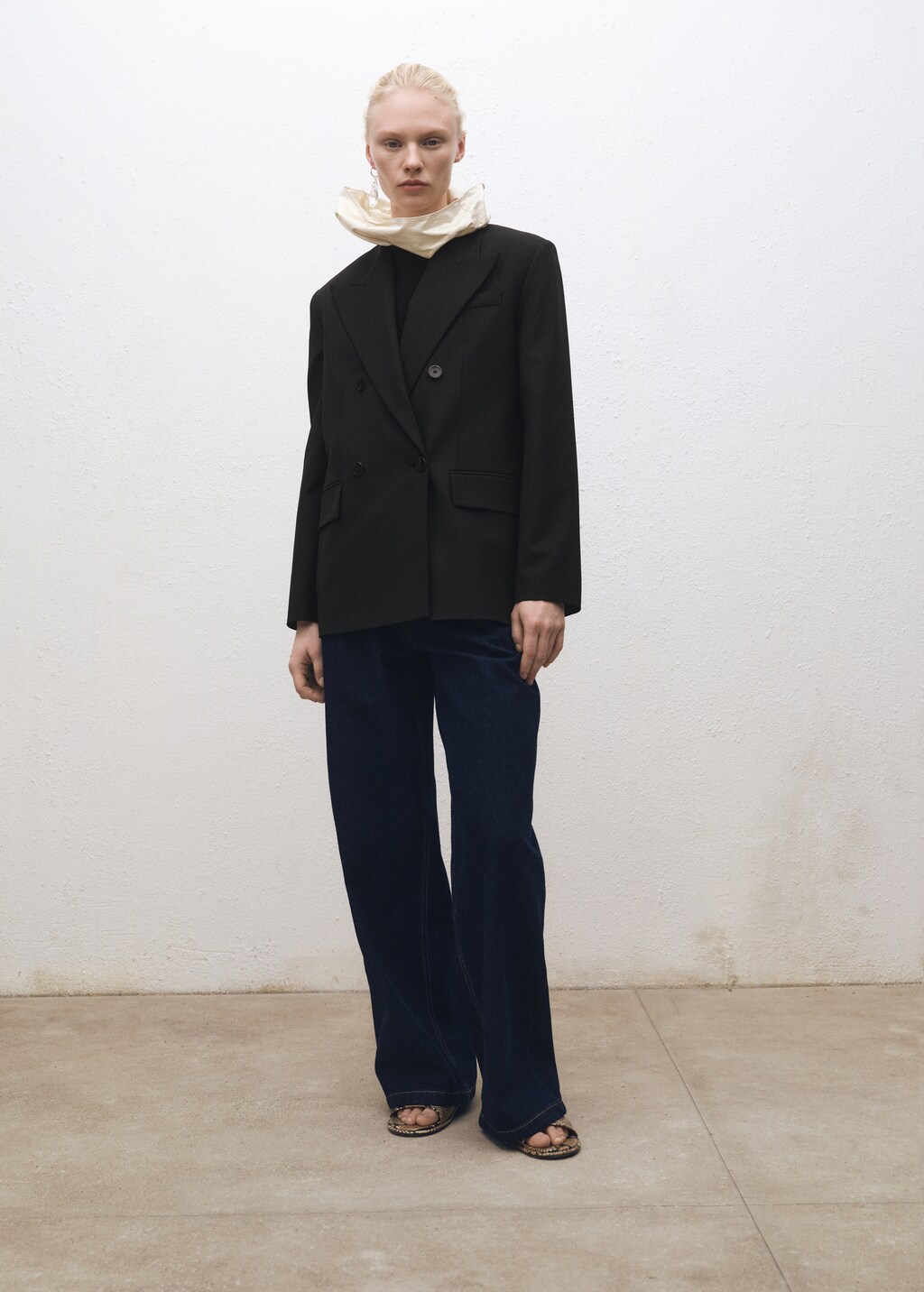 Wide leg wool-blend suit pants - Women | MANGO USA