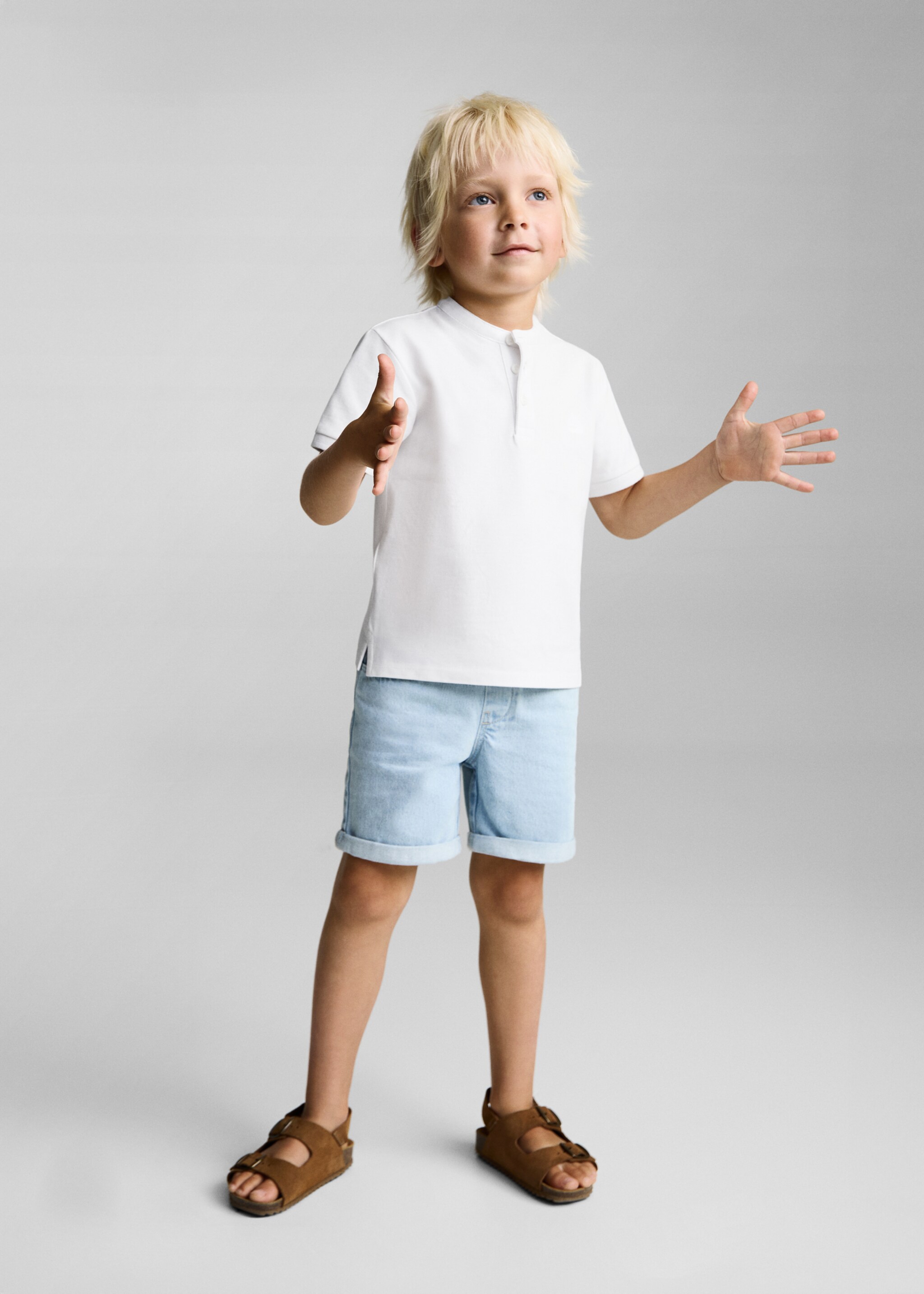 Mao collar cotton polo - General plane