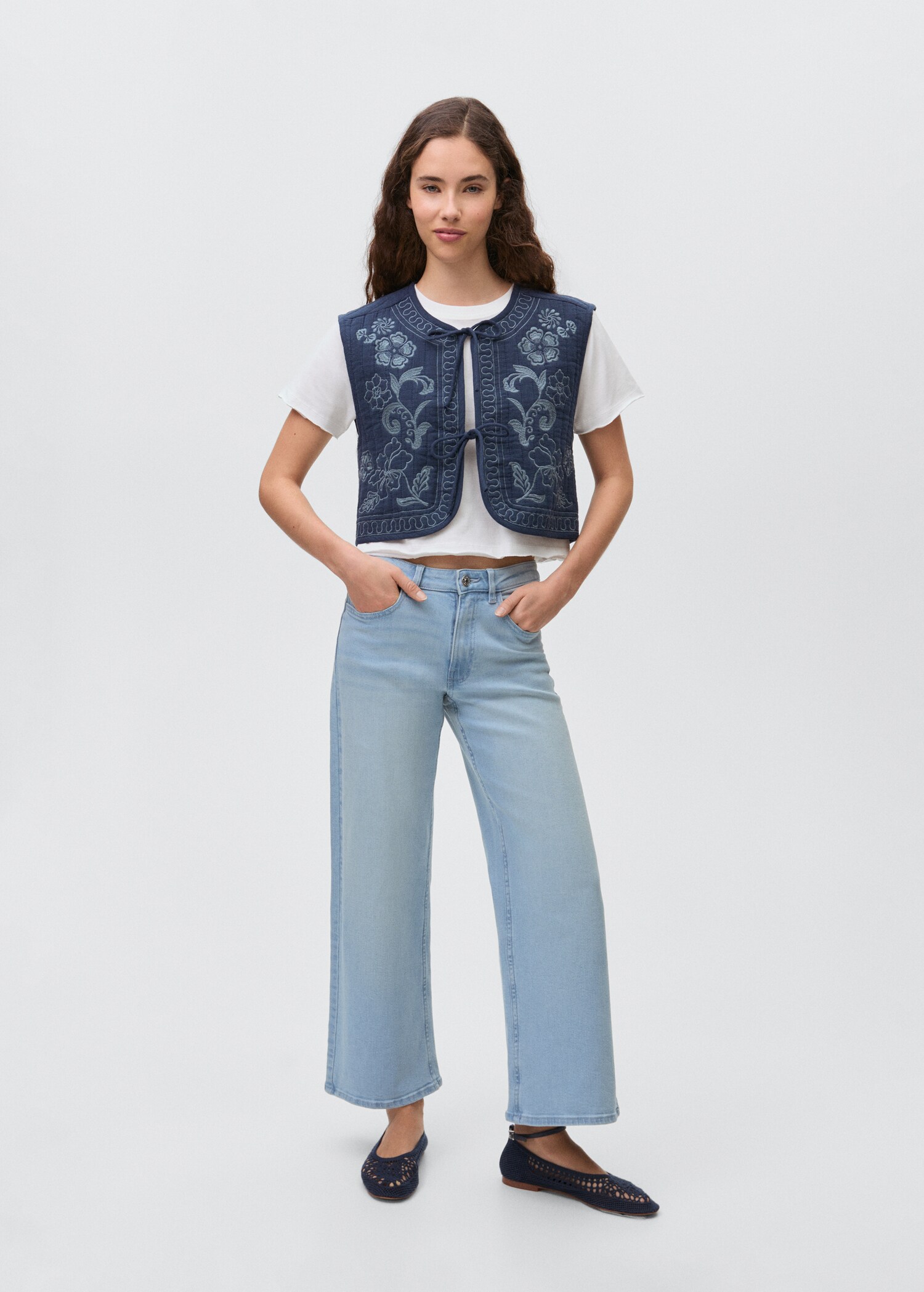 Gilet coton brodé - Plan général
