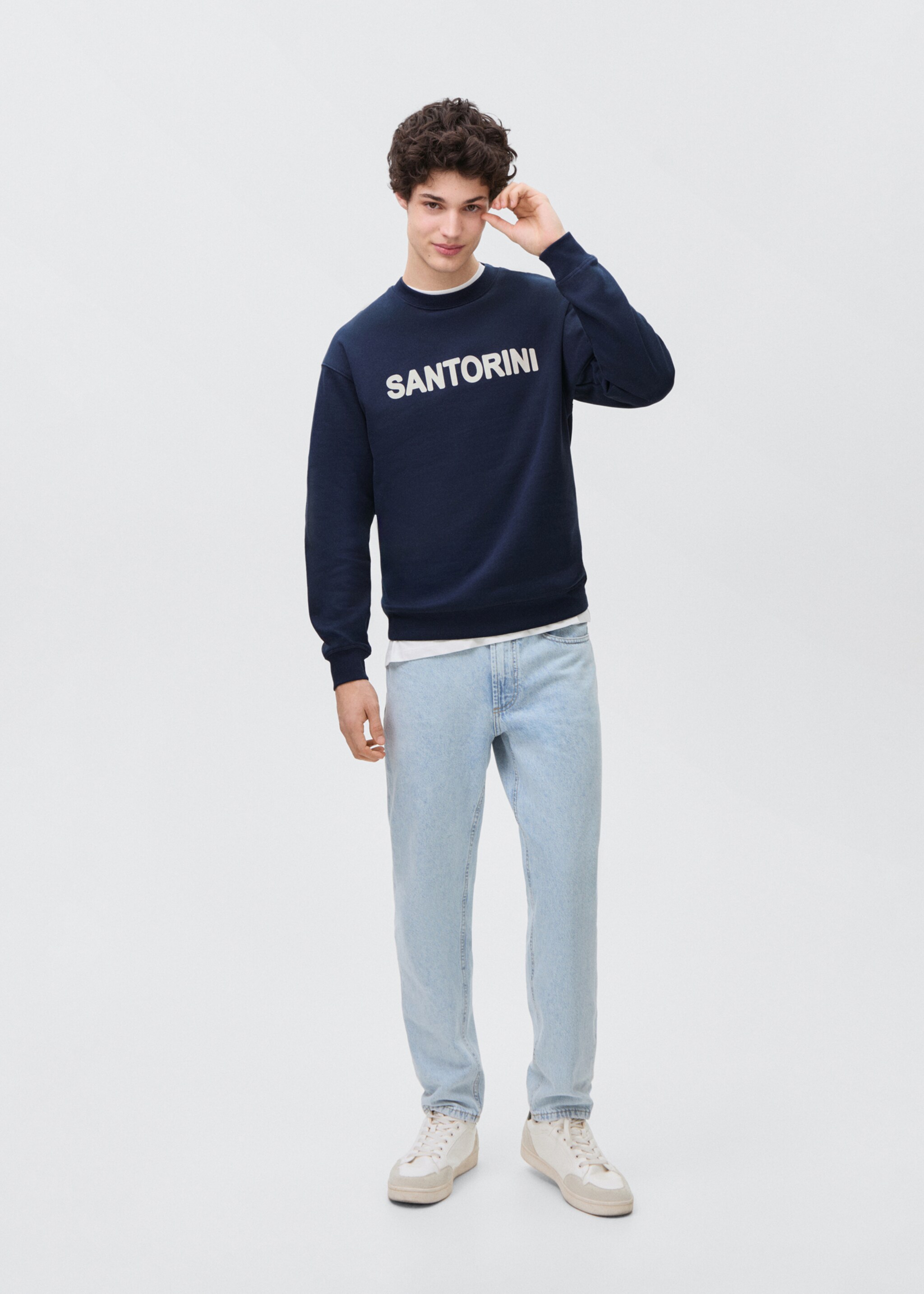 Sweat-shirt coton message imprimé - Plan général