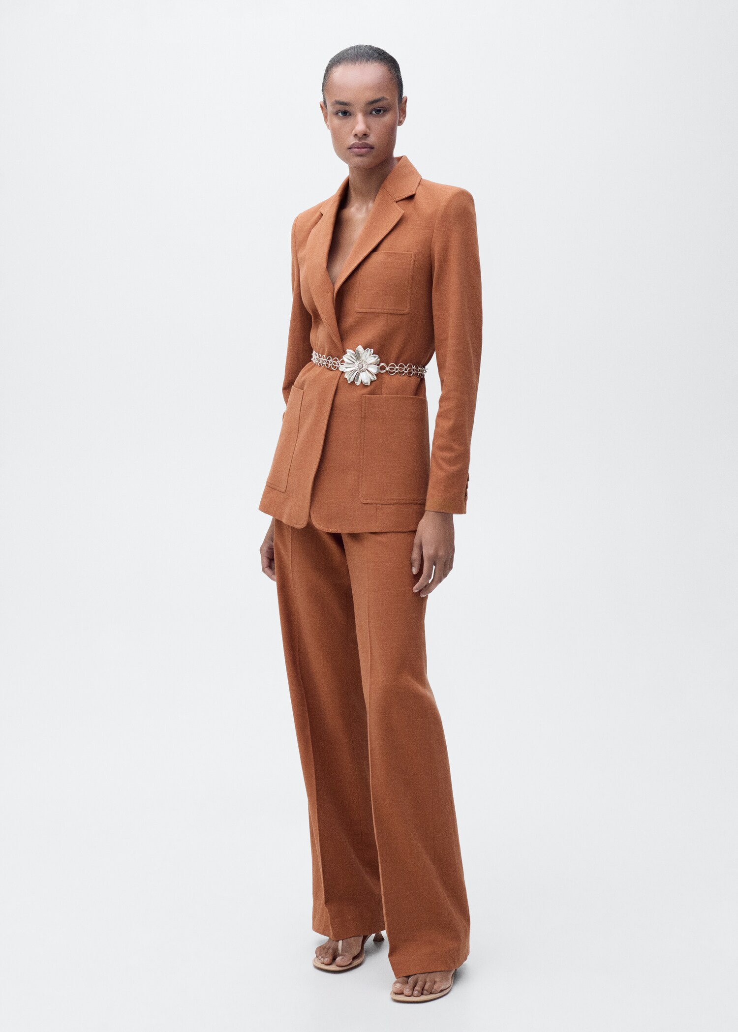 Cotton and linen-blend suit blazer - General plane