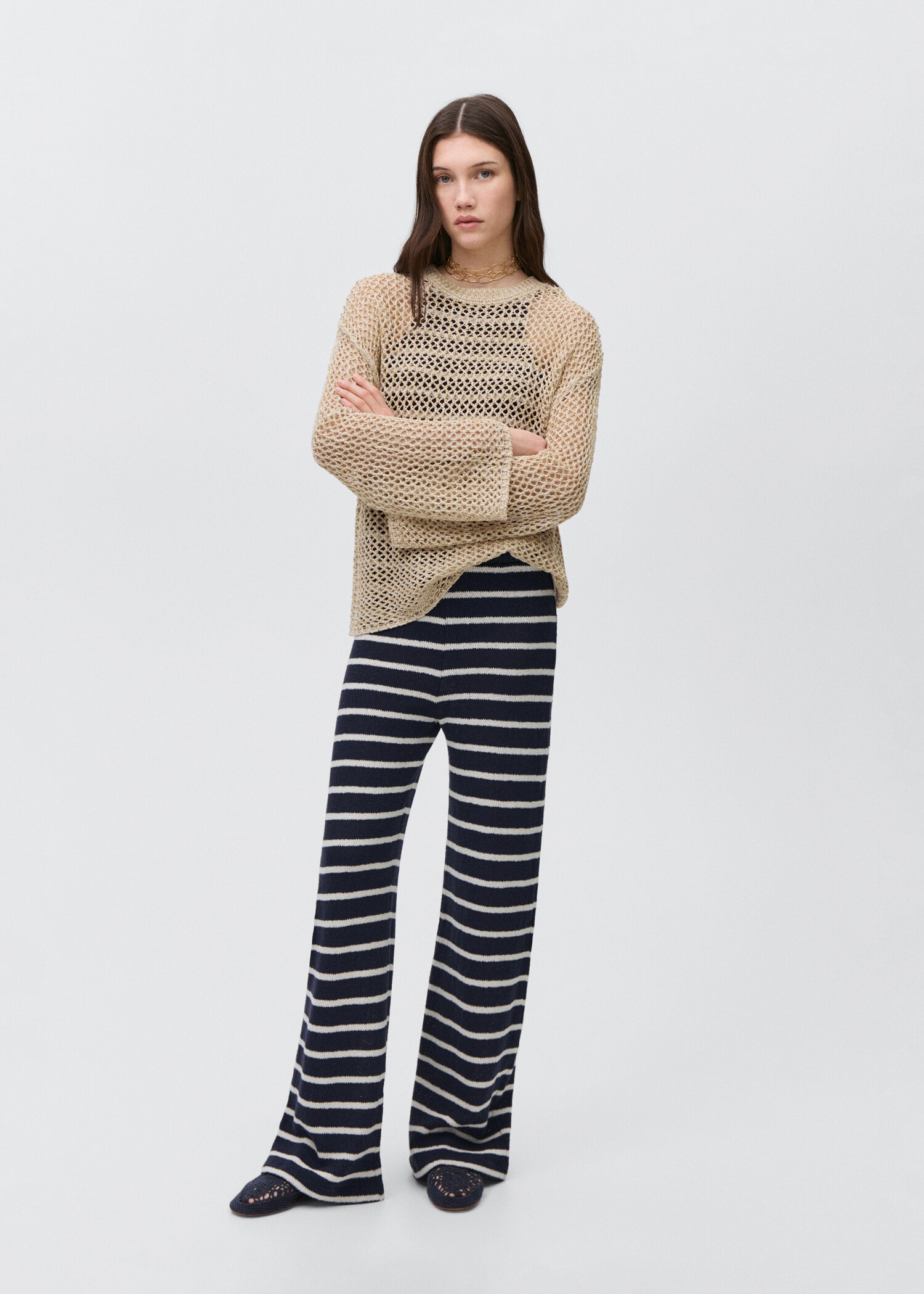 Striped knit pants - General plane