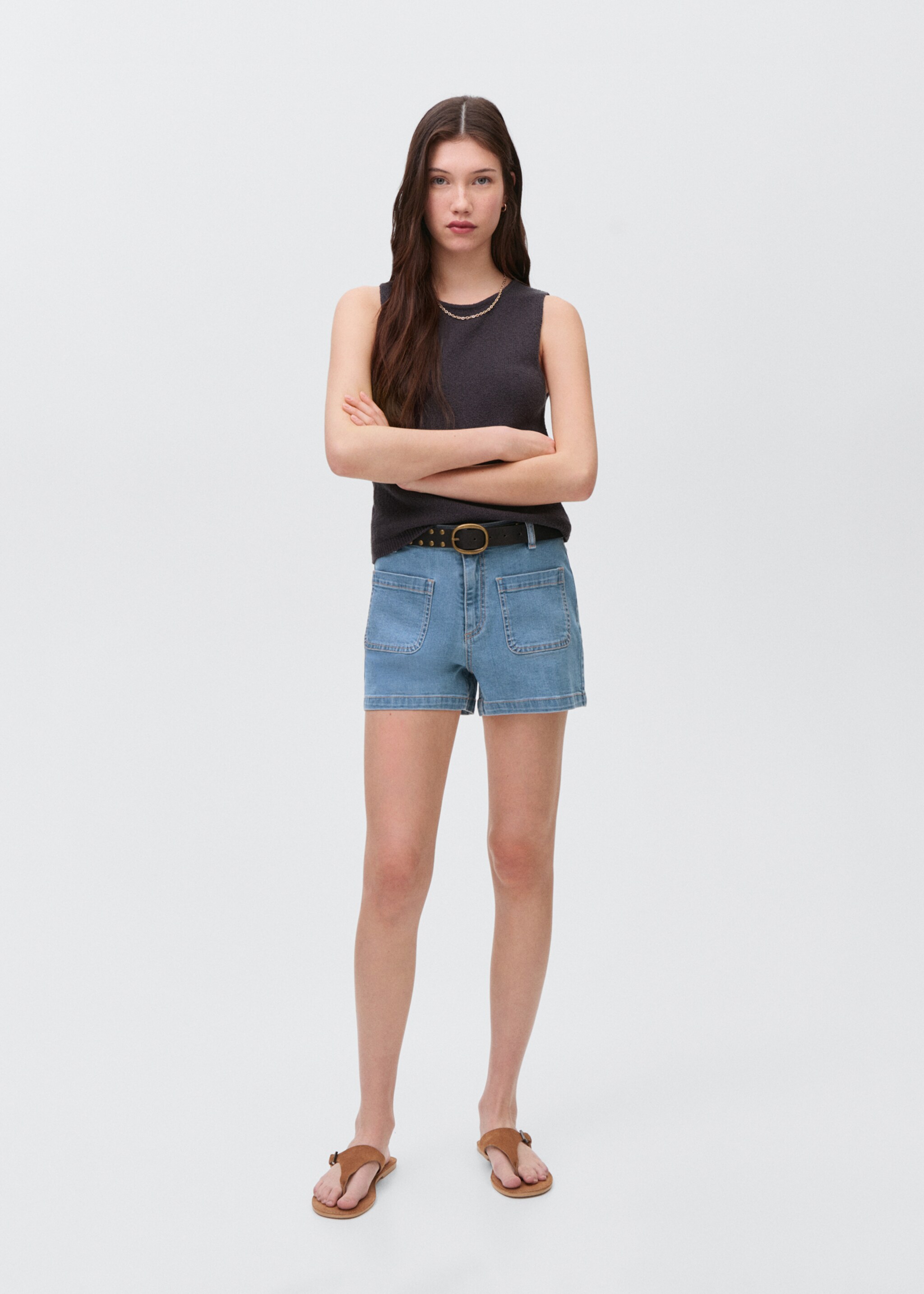 Denim shorts with pockets - General plane