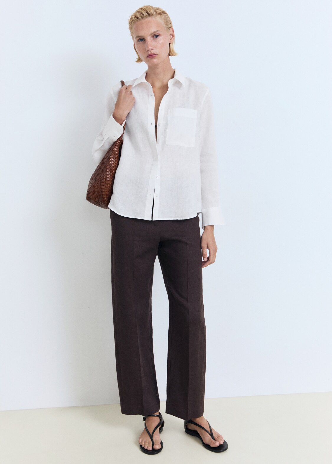 Linen Pocket Shirt - Mulberry