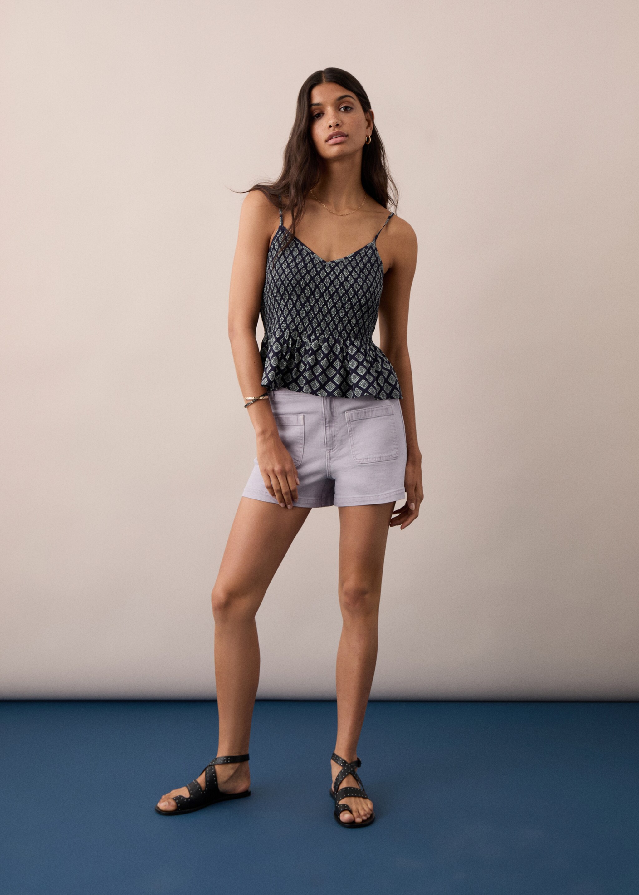 Denim shorts with pockets - General plane