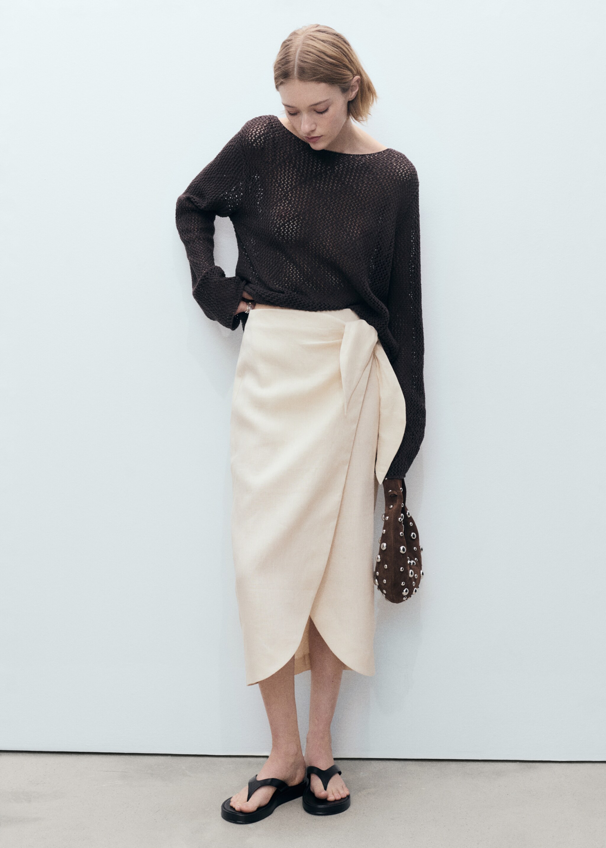 Linen sarong skirt - General plane