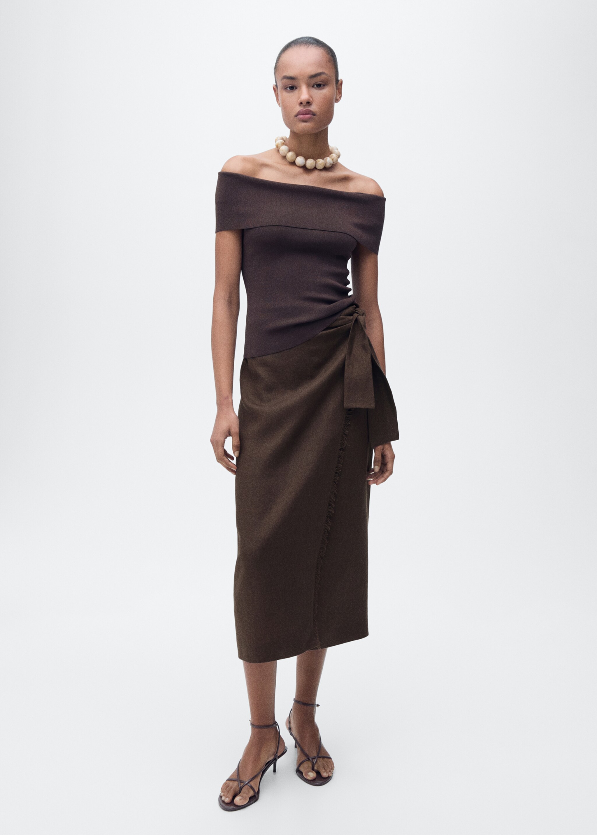 Linen sarong skirt - General plane