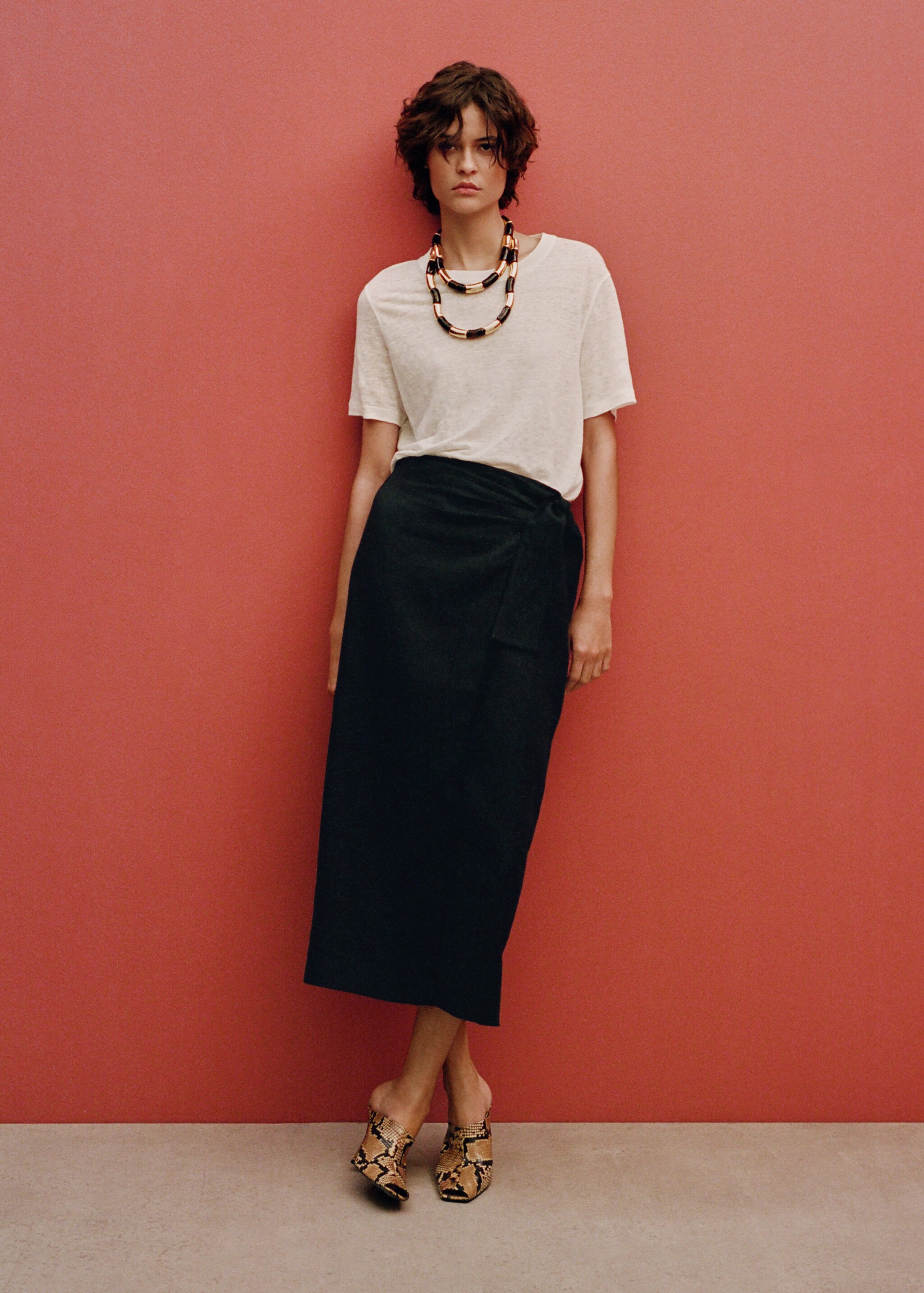 Linen sarong skirt - General plane