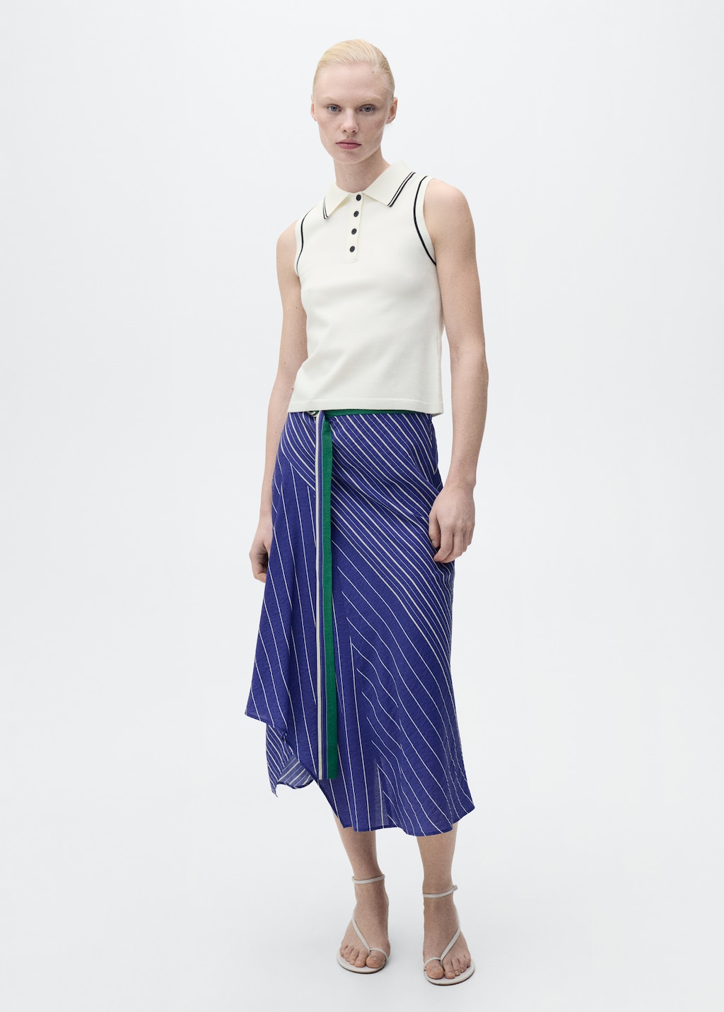 Polo-neck knitted top with contrasting trims - Women | MANGO USA Polo-neck knitted top with contrasting trims - Women | MANGO USA