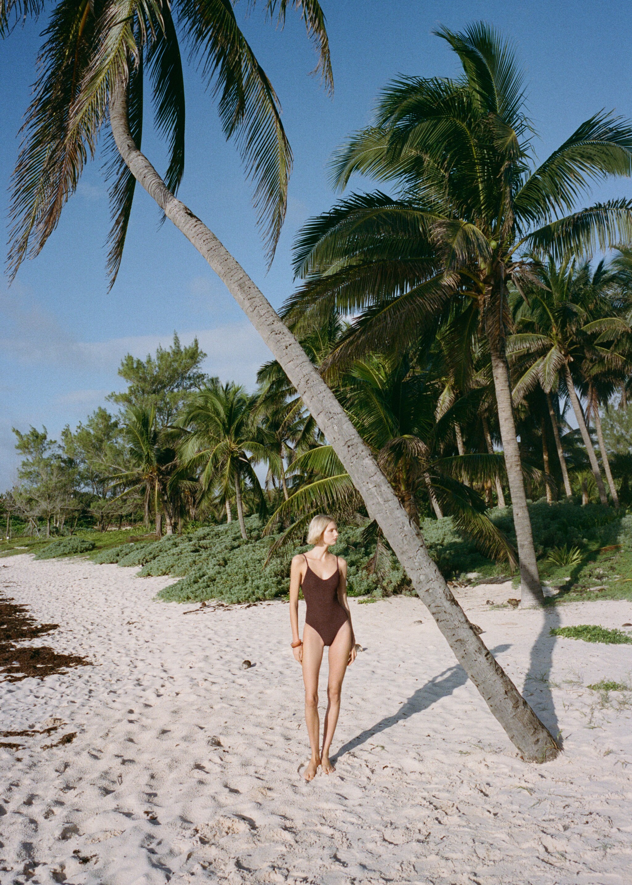 Textured swimsuit with straps - General plane