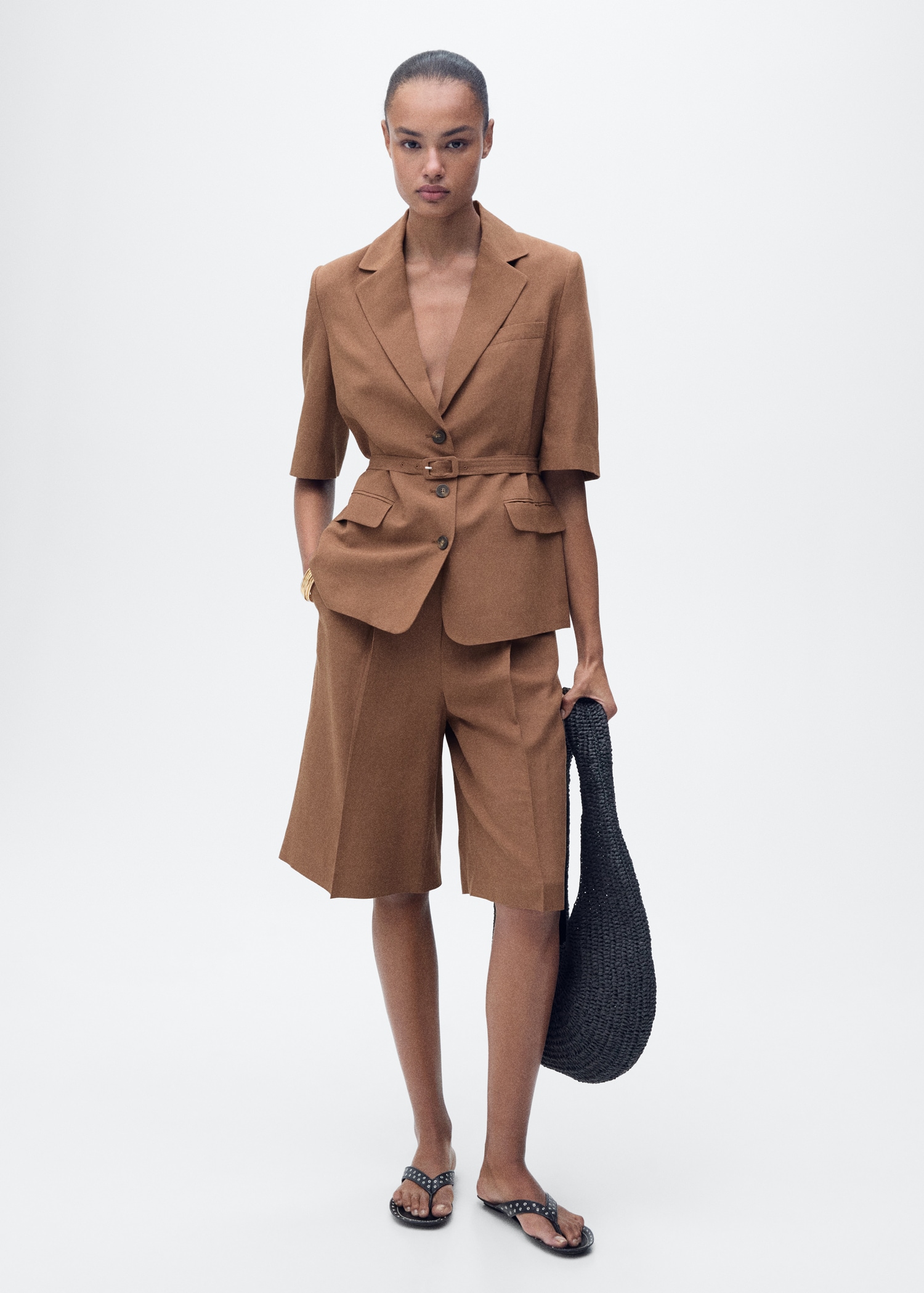 Linen-blend suit bermuda shorts - General plane