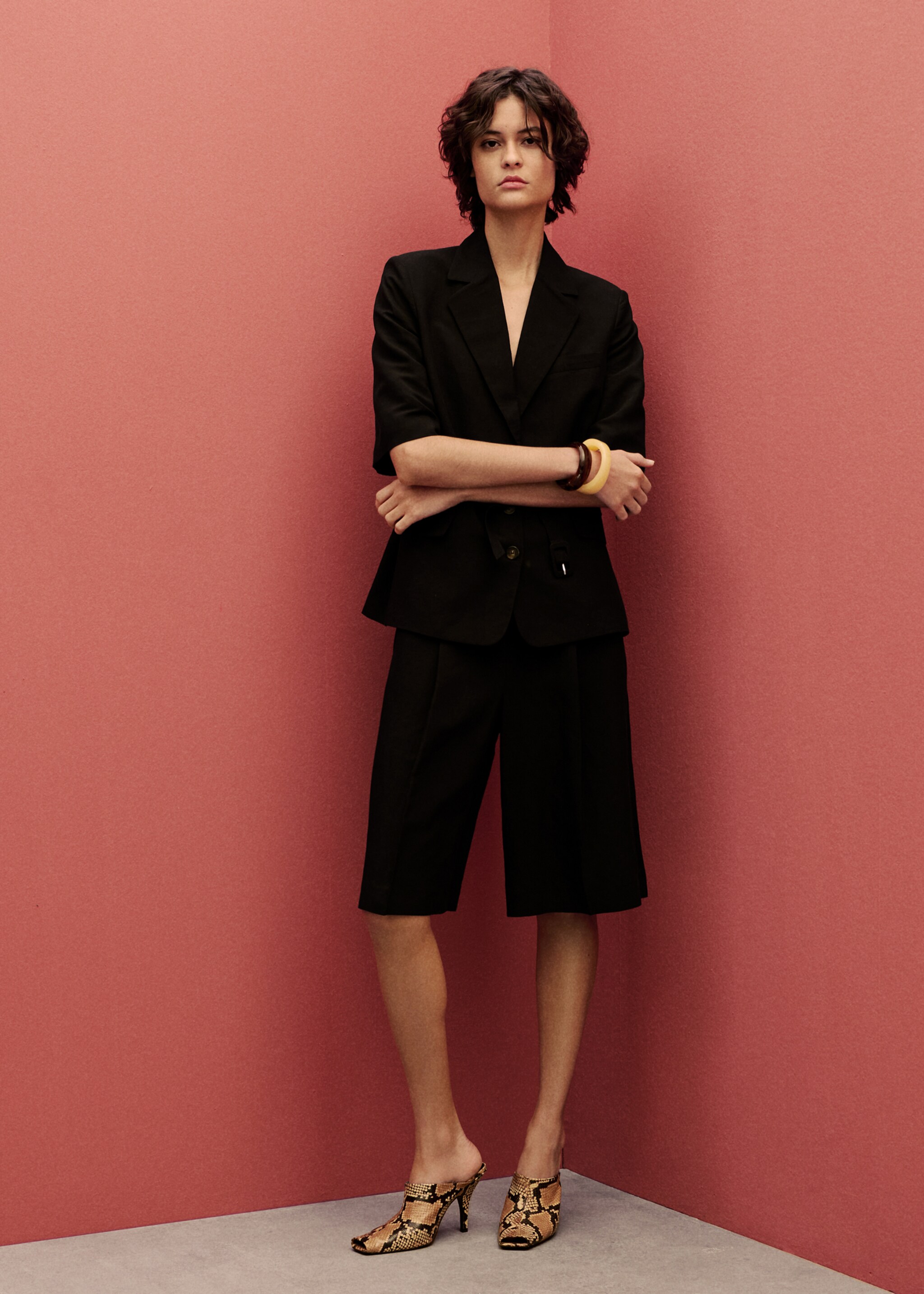 Linen-blend suit bermuda shorts - General plane