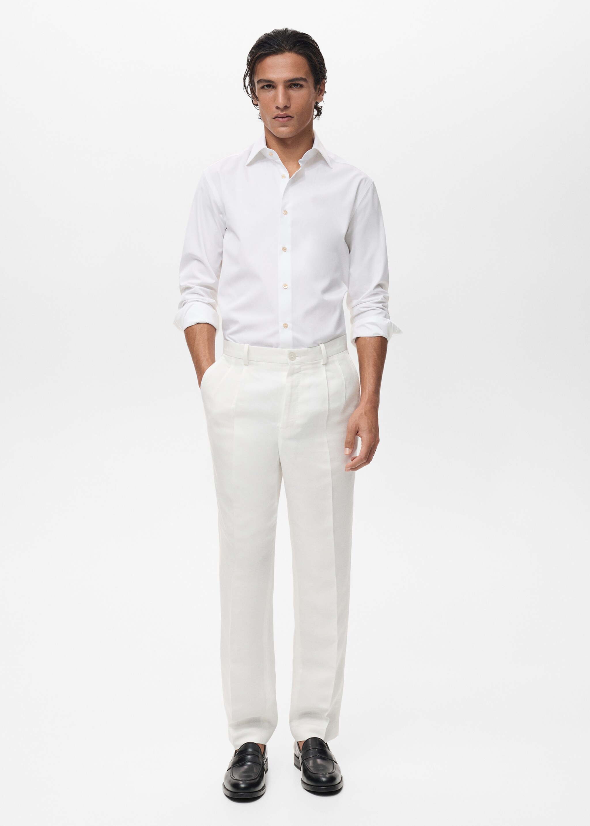 Slim fit overhemd van 100% katoen - Overzichtstekening