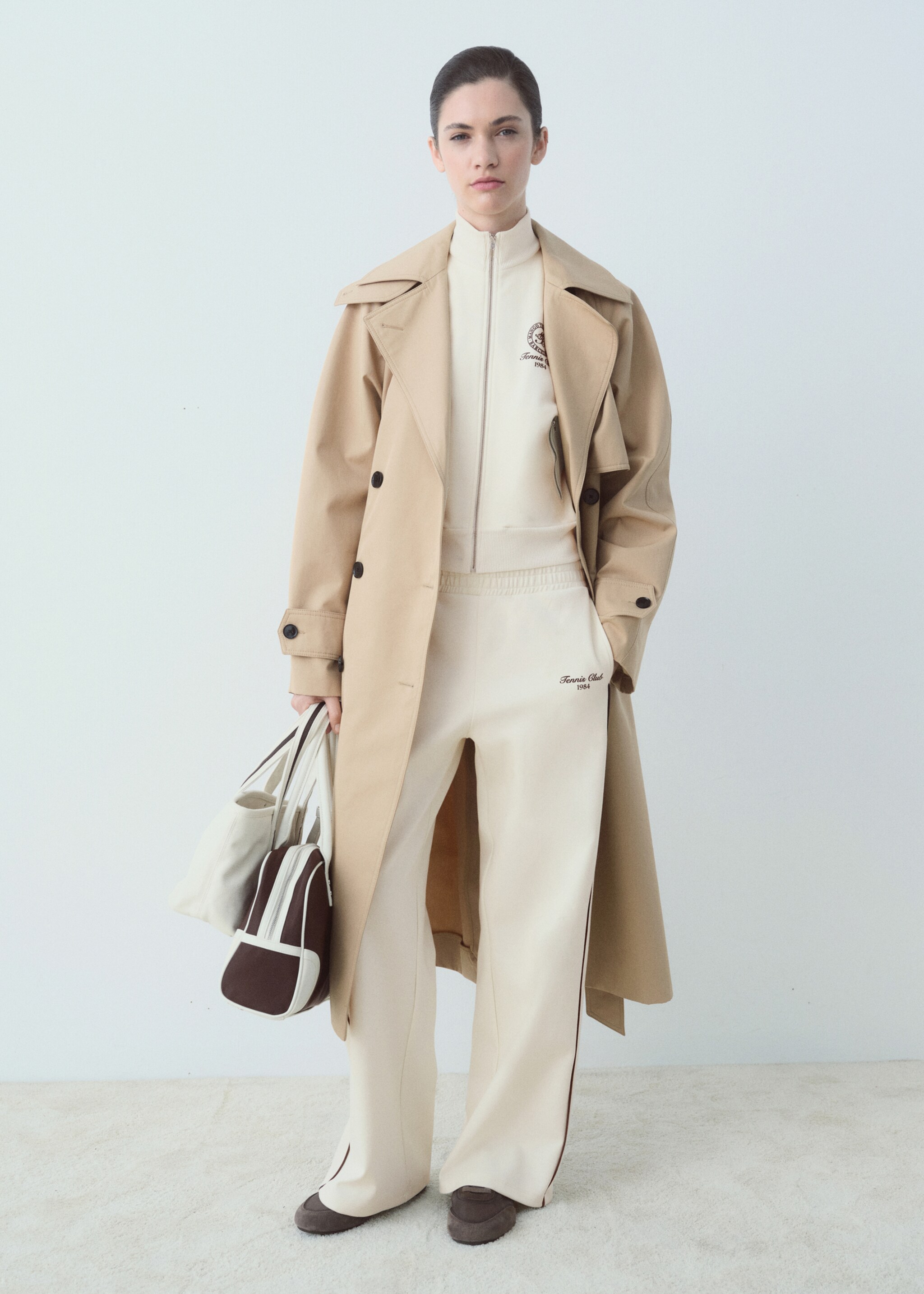 Contrast stripe cotton jacket - Загальний план
