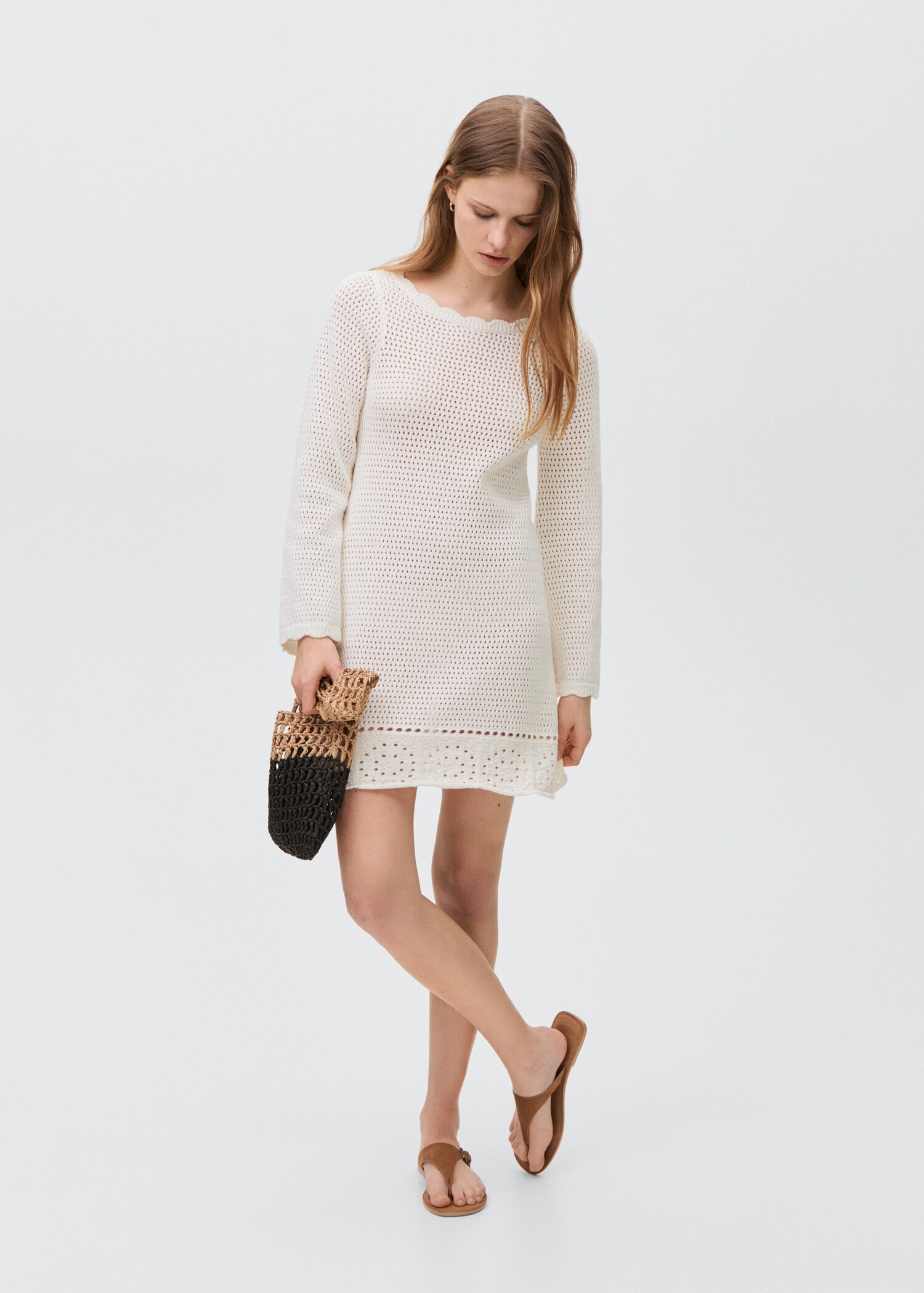 Vestido punto calado - General plane