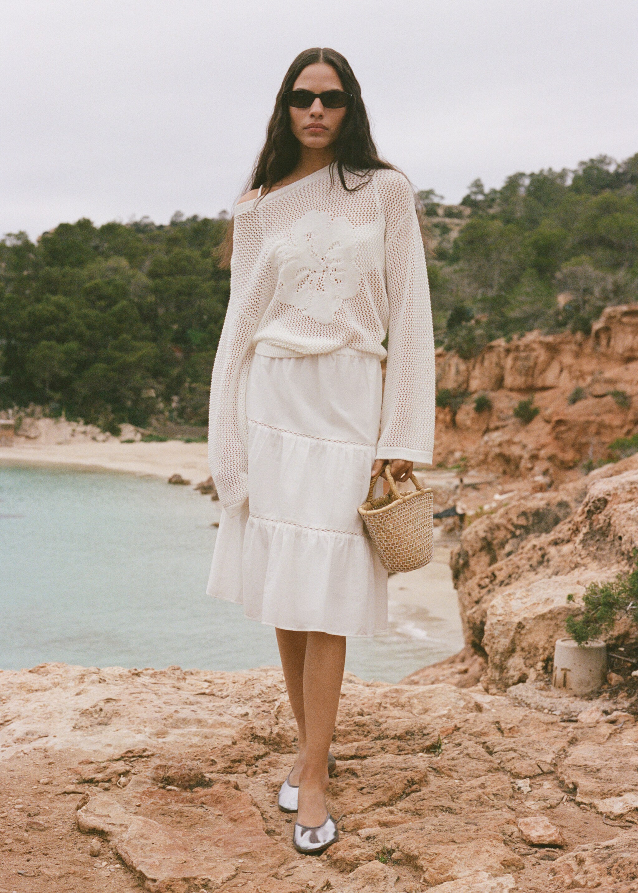 Flared midi skirt - General plane